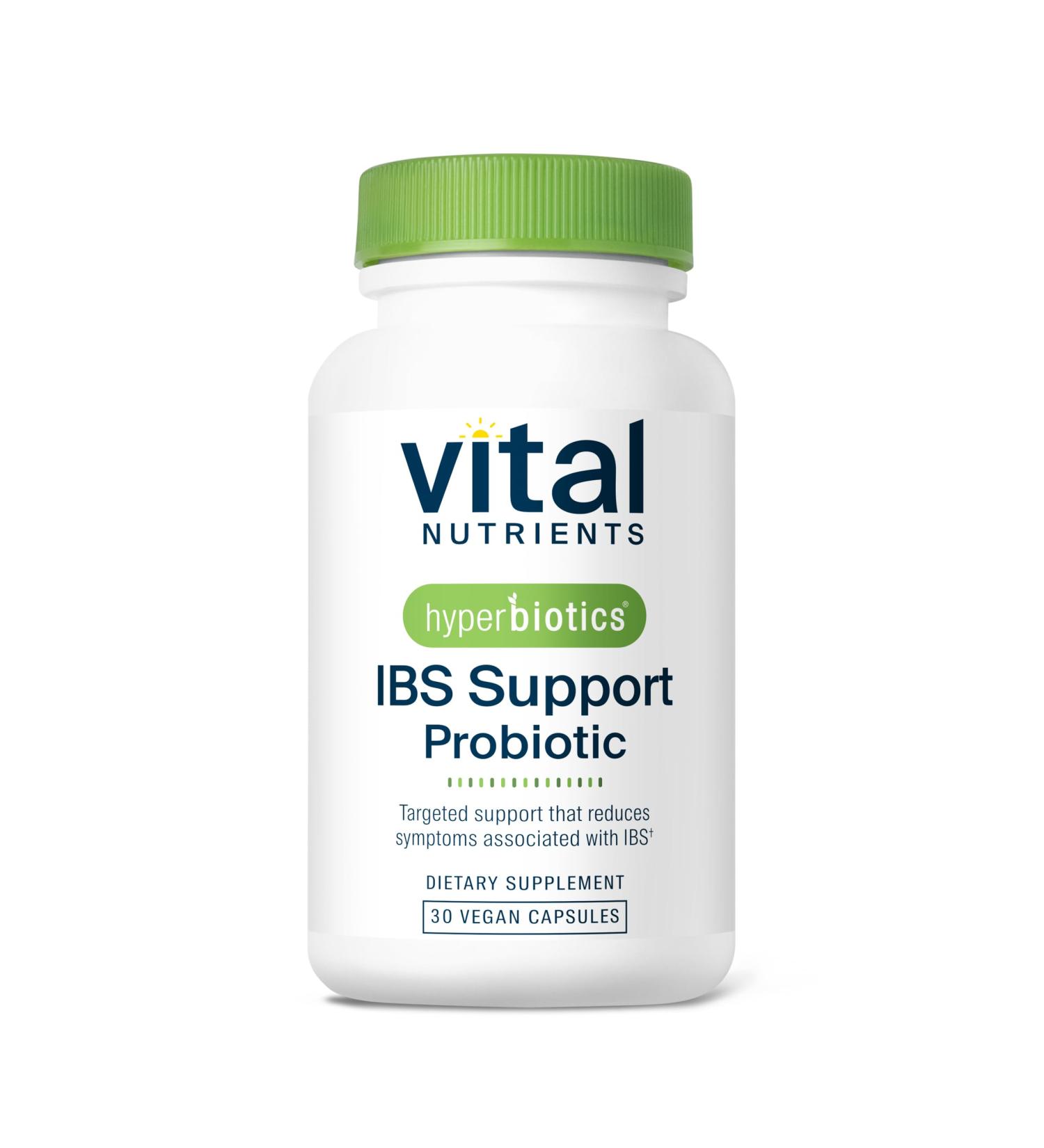 Hyperbiotics Vital Nutrients IBS Probiotic | Reduce Symptoms of IBS* | Clinically Studied Vegan probiotic for IBS Relief from Bloating Gas Diarrhea & Abdominal Discomfort* | 30 Capsules - Buy Online on GoSupps.com
