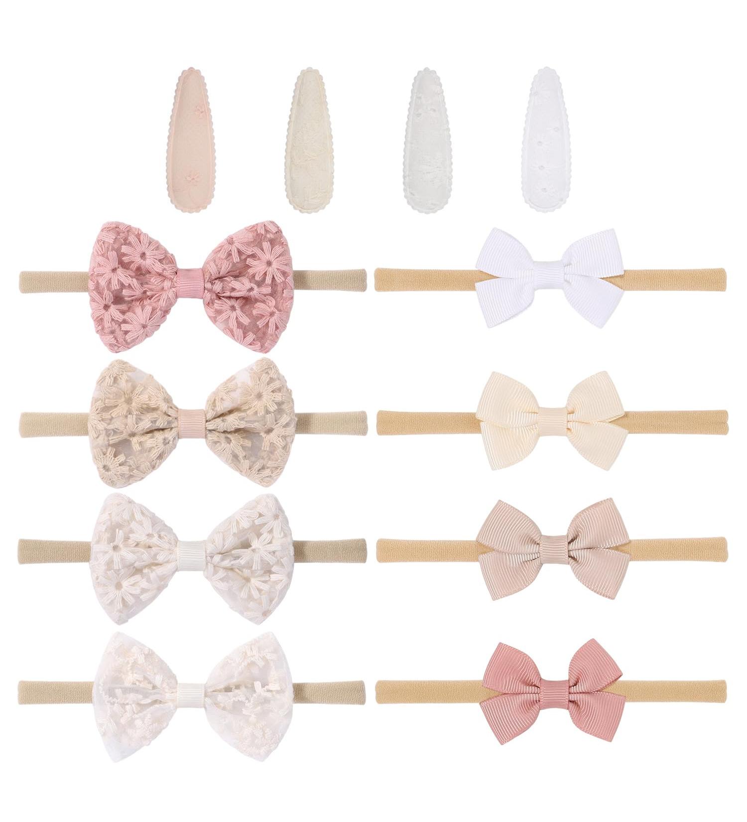 12-Piece Toddler Hair Accessories Set | Cute Head Cover Looped Hair Ties & Printed Clips for Newborns & Babies | International Shipping - Buy Online on GoSupps.com