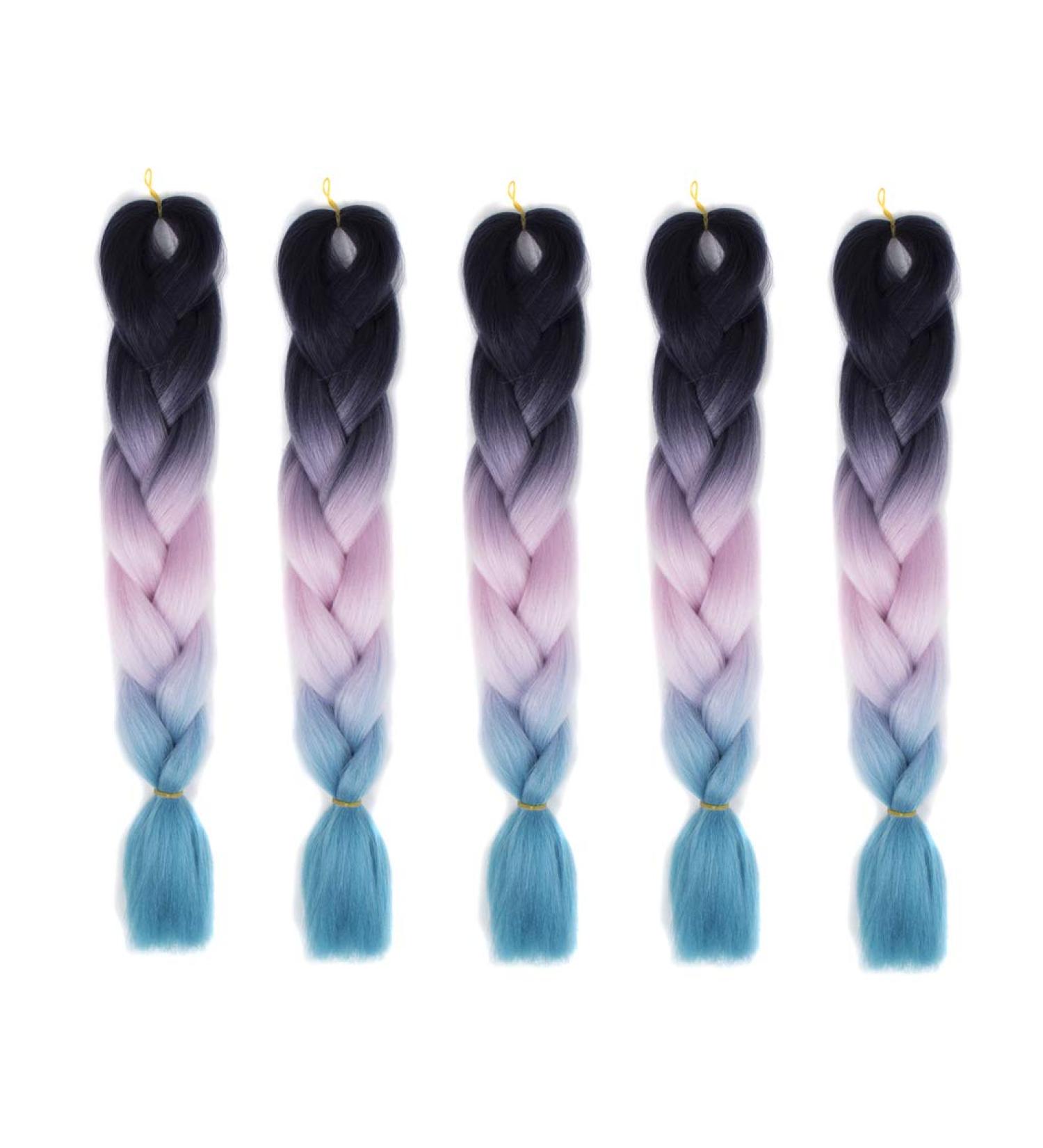 5Pcs Ombre Jumbo Braiding Hair Extensions - 100g Kanekalon Synthetic Fiber for 24Inch Twist Braids - International Shipping Available - Buy Online on GoSupps.com