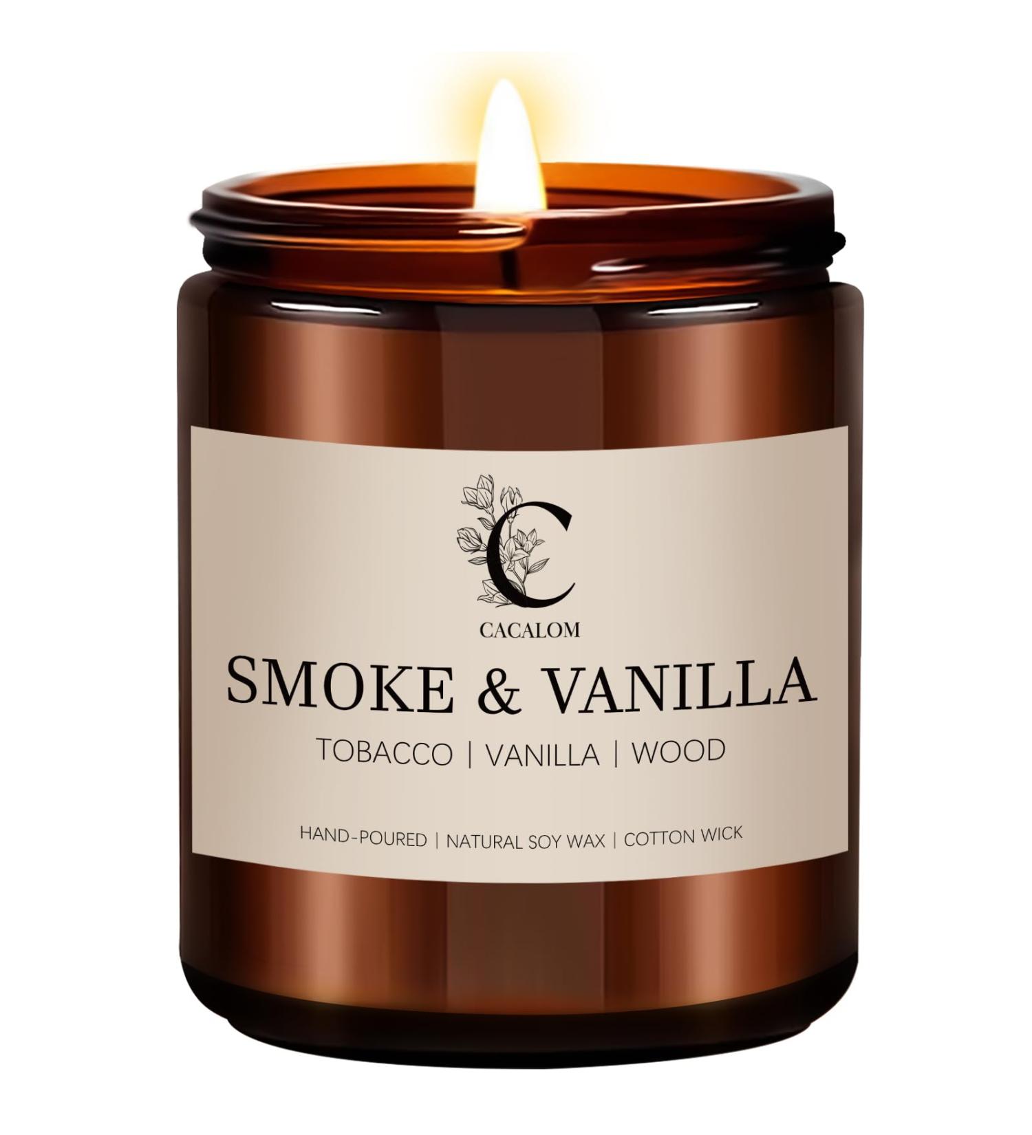 Smoke & Vanilla Scented Candles - Long Lasting Hand Poured Soy Wax - 7oz for Home | Ideal Gift for Men & Women - Buy Online on GoSupps.com