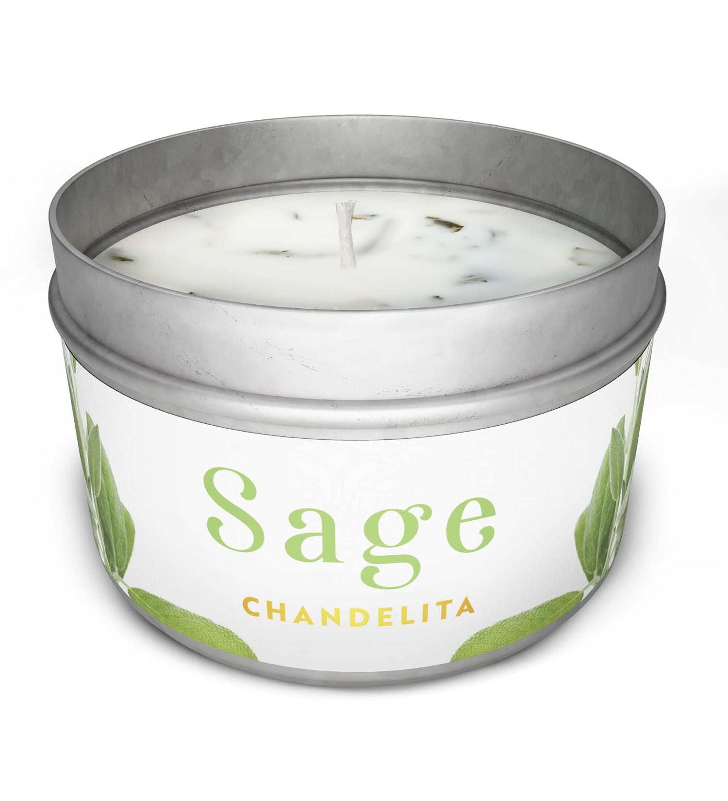 Chandelita Fragrance Candle - Sage & Soy Wax for Energy Relaxation Meditation & Chakra Healing | International Shipping - Buy Online on GoSupps.com