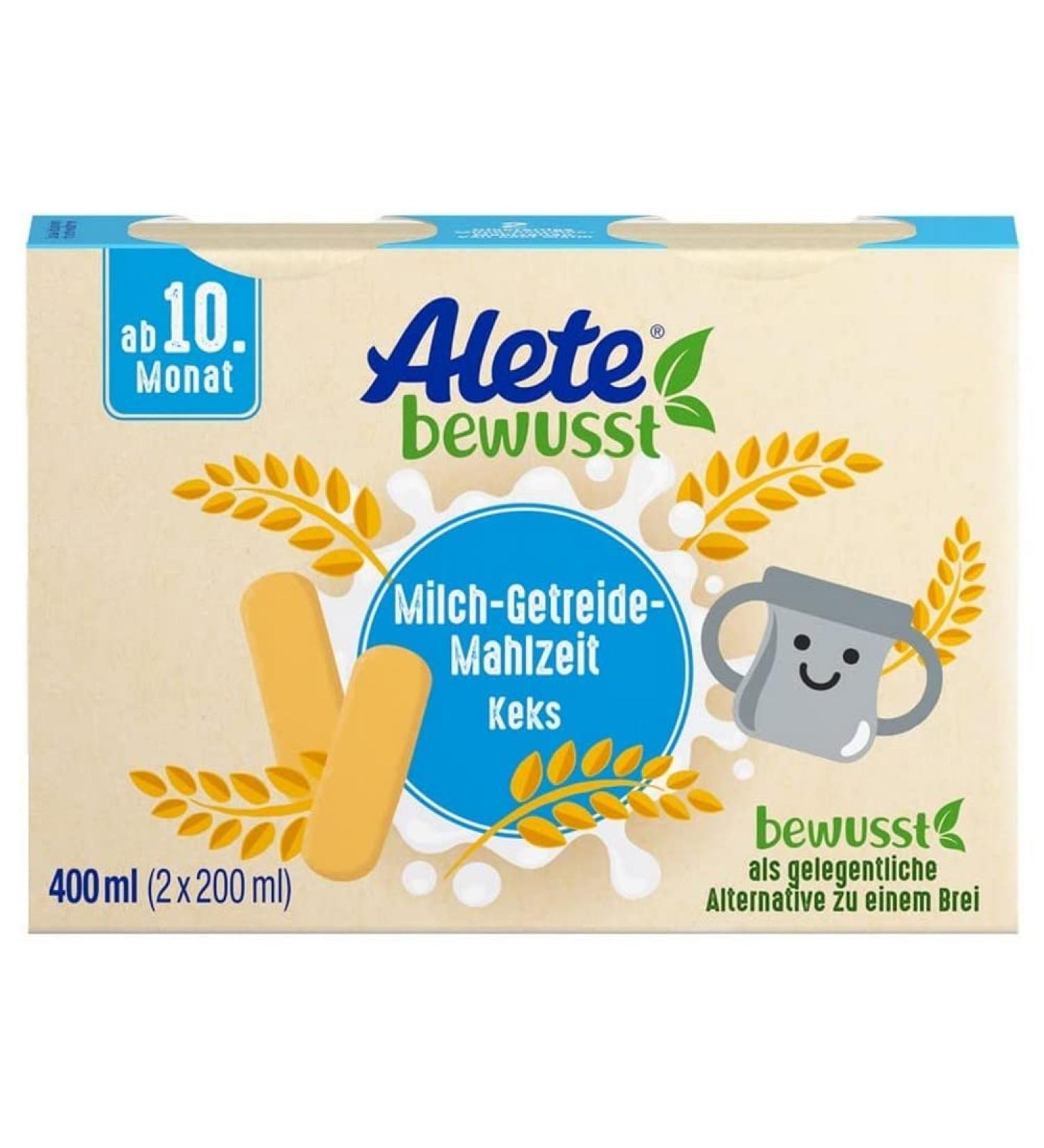 Alete Baby Food Milk-Cereal Biscuit Meal - 400ml Ready-to-Drink Meals for 10+ Months - Practical Alternative to Porridge - International Shipping - Buy Online on GoSupps.com