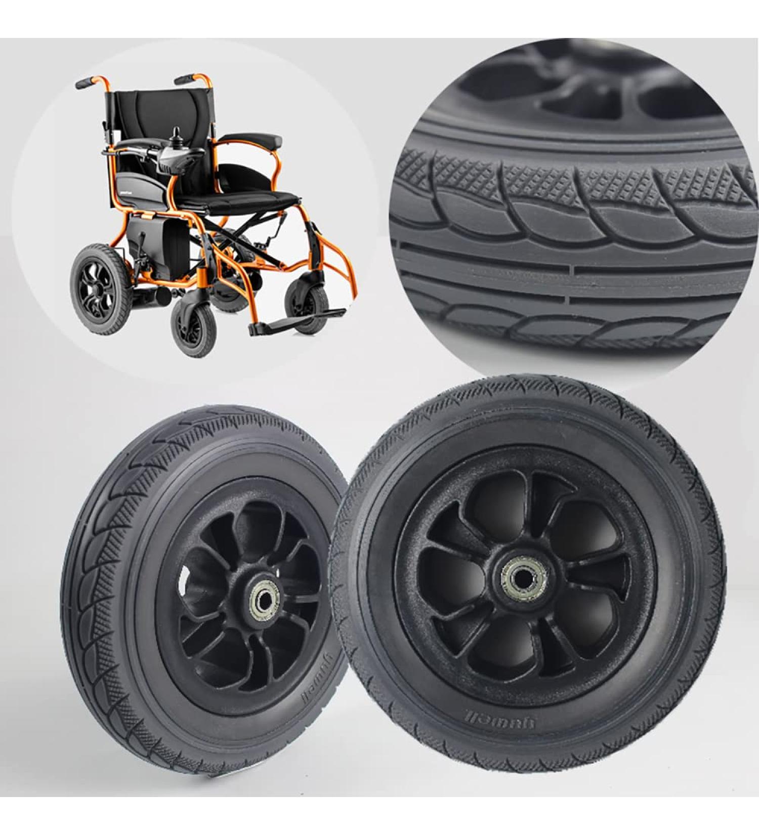 Wheelchair Front Wheel Pack of 2 Wheelchair Frontor Wheels Front Wheelchair Tires Solid Wheel Replacement for Power Chairs 8 inch Accessories - Buy Online on GoSupps.com
