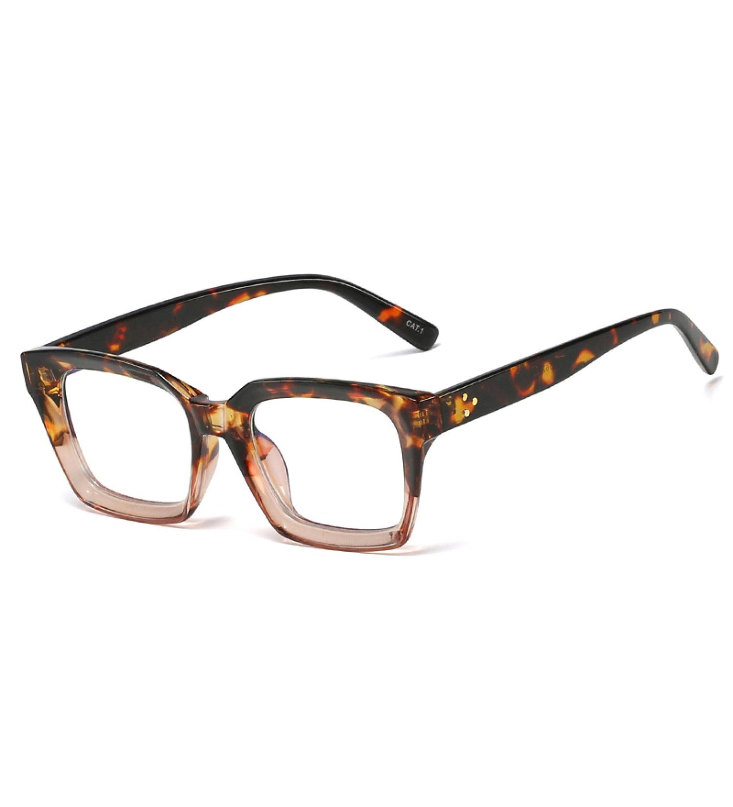 Acetate Frame Square Computer Transparent Anti Blue Light Blocking Glasses For Women leopard XDD996 - Buy Online on GoSupps.com