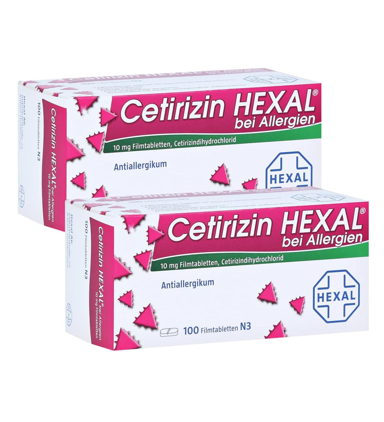Cetirizine Hexal 2x100 film-coated tablets including a hand cream from vitenda - for allergies and hay fever