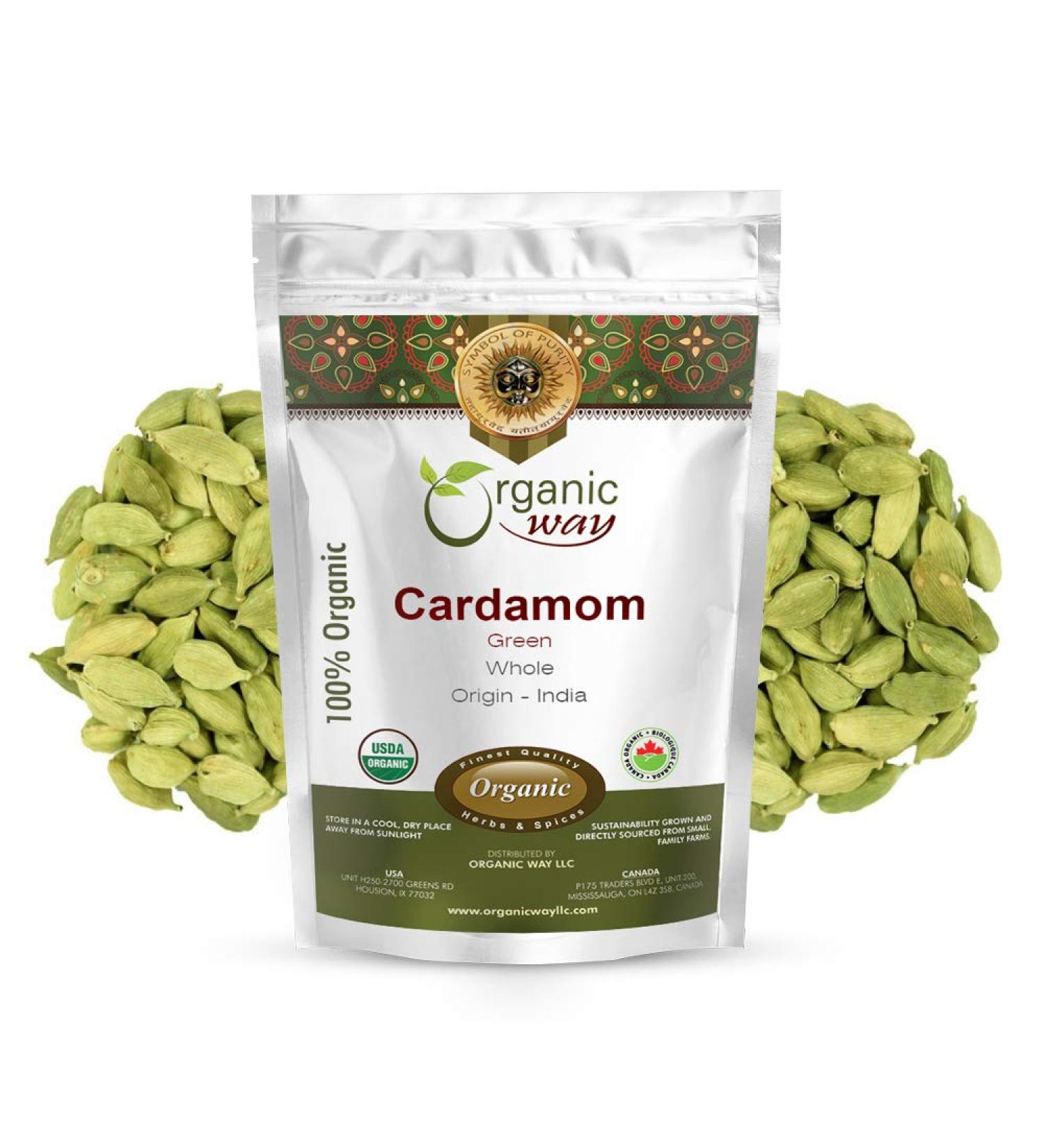 Organic Green Cardamom Pods - USDA Certified, Non GMO, Gluten Free - 4oz - India-Origin - 1 Count - Buy Online on GoSupps.com
