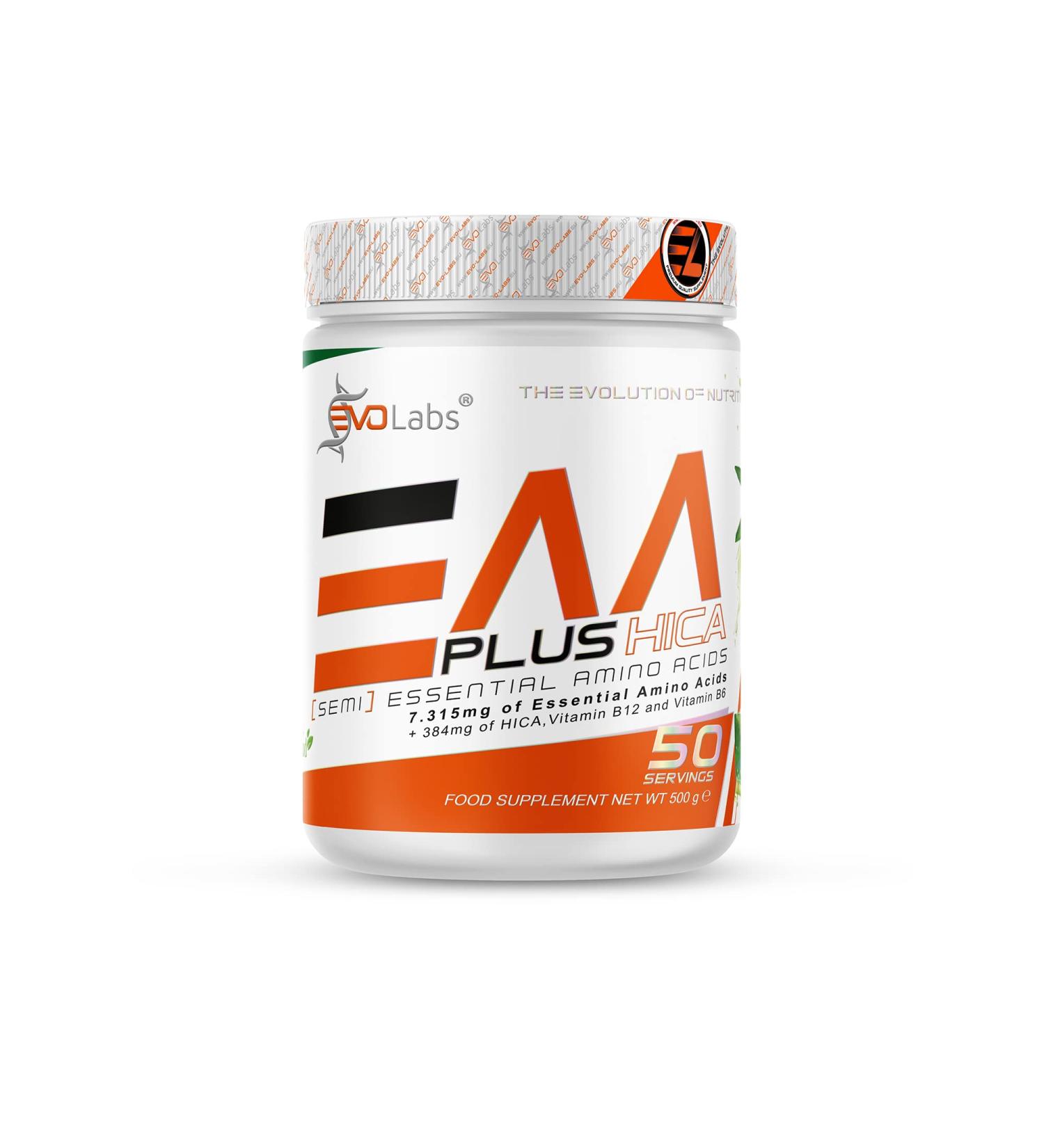 EVOLABS EAA+HICA - Vegan Amino Acids for Muscle Building & Protection | 500g Sweet Woodruff - Sugar-Free Fruity Taste No Preservatives - Buy Online on GoSupps.com