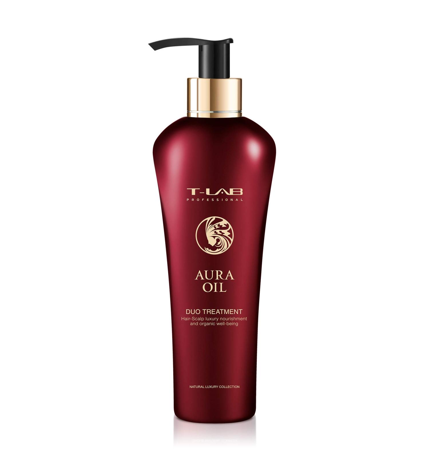 T-LAB PROFESSIONAL Aura Oil Duo Treatment - Silky Manageable and Shiny Hair | Deep Nourishment for Damaged Hair 10.14 Fl Oz - International Shipping Available - Buy Online on GoSupps.com