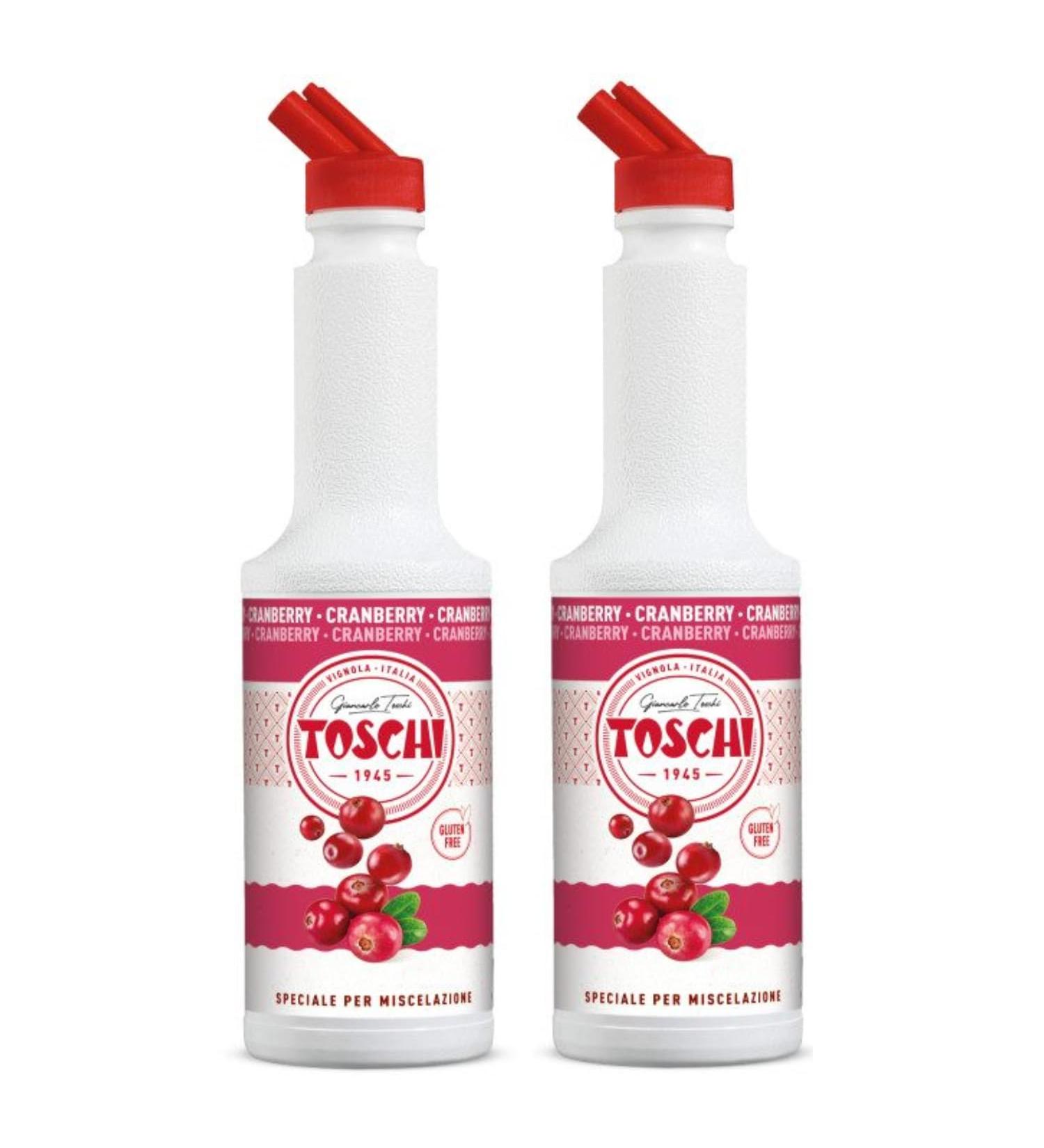 Toschi | Canneberges pr par pour boissons base de jus de fruits | Sirop sans alcool pour m lange id al Cocktails et Long Drink - 2 x 1 litre