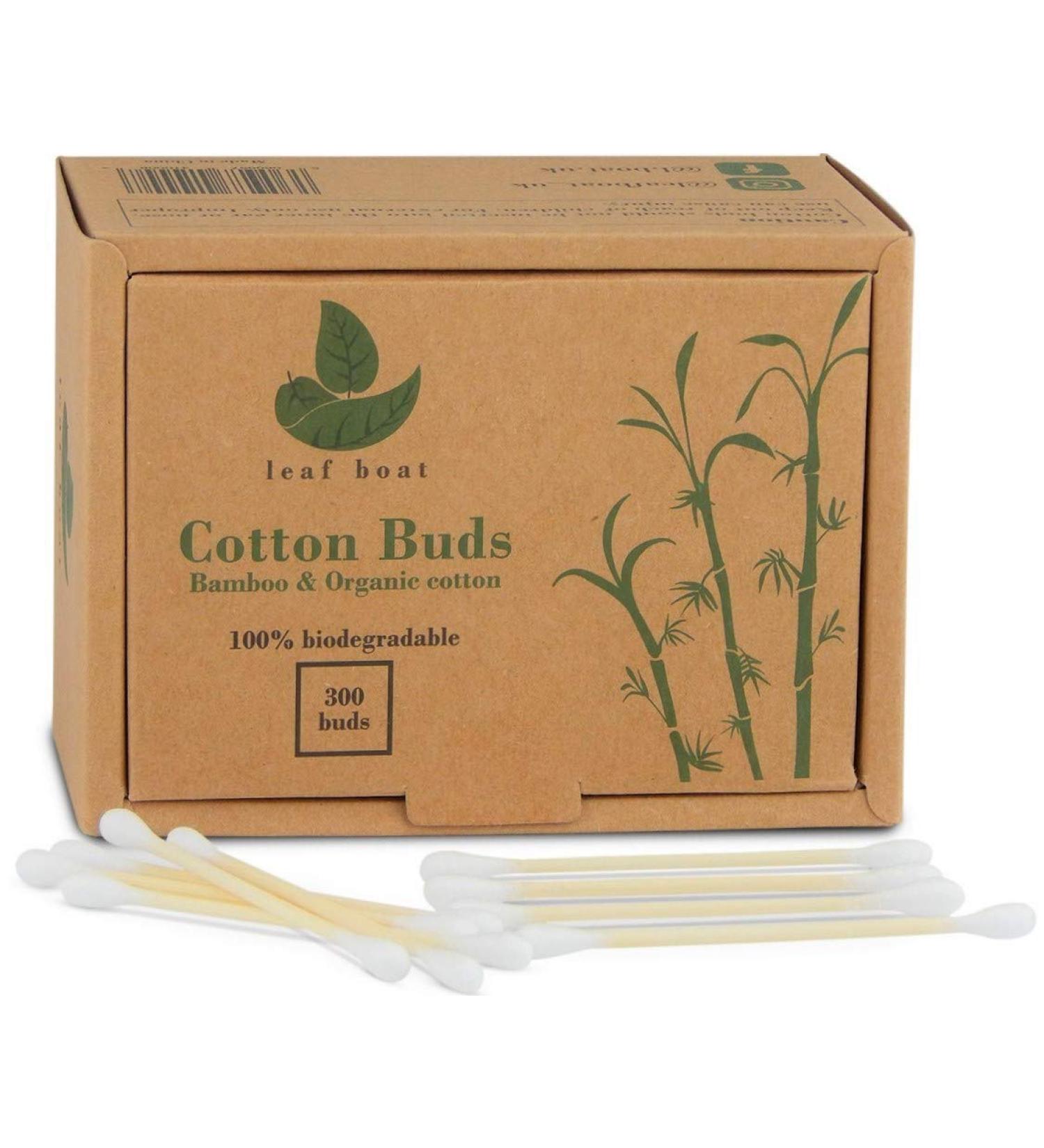 Bamboo Cotton Buds | GOTS Certified Biodegradable | Eco-Friendly & Plastic-Free | Vegan | 300 Buds | Makeup & Ear Cleaning - Buy Online on GoSupps.com