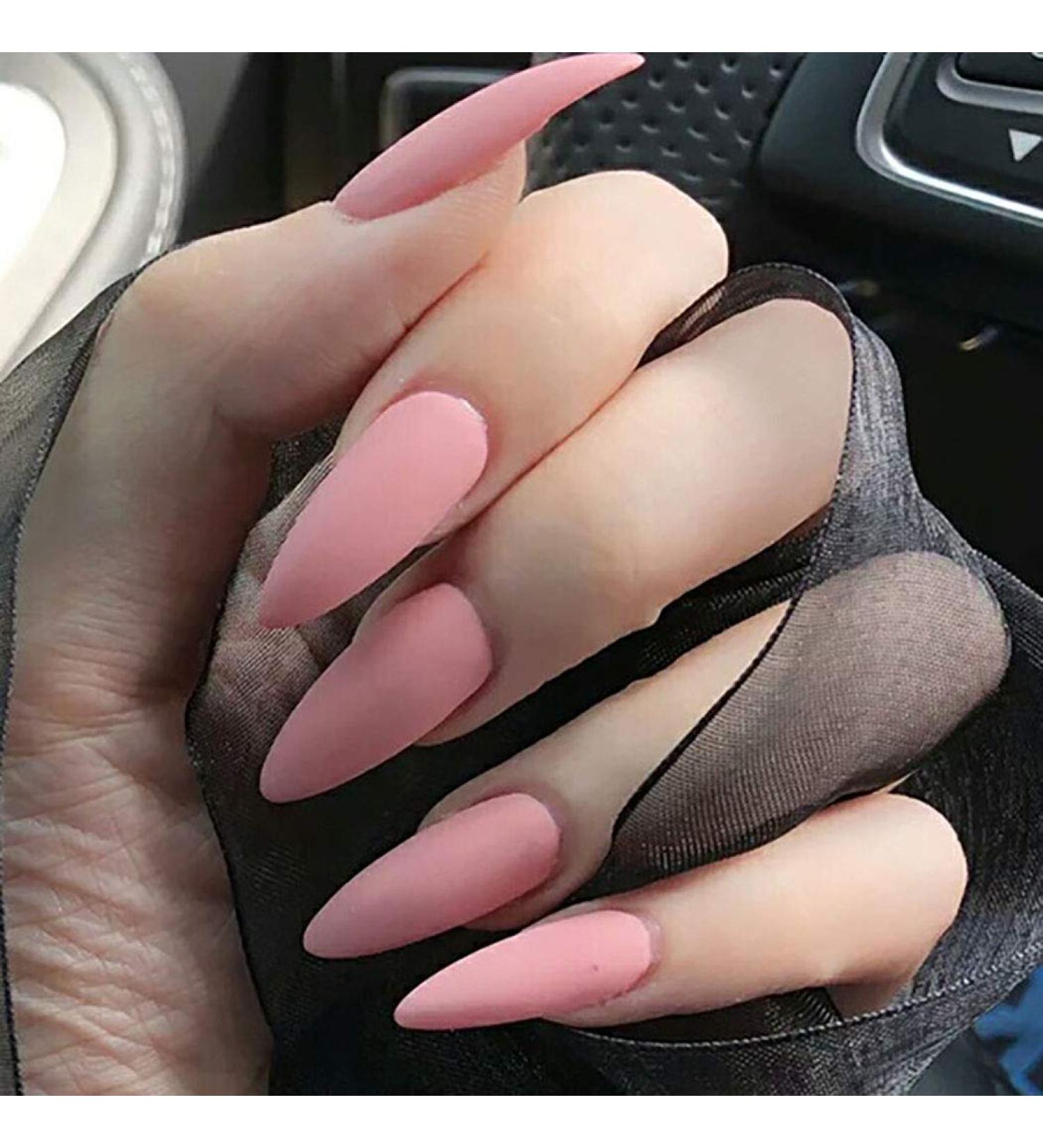Brishow Long Ballerina Acrylic False Nails - 24pcs Light Pink | Premium Artificial Nails for Women & Girls - International Shipping Available - Buy Online on GoSupps.com
