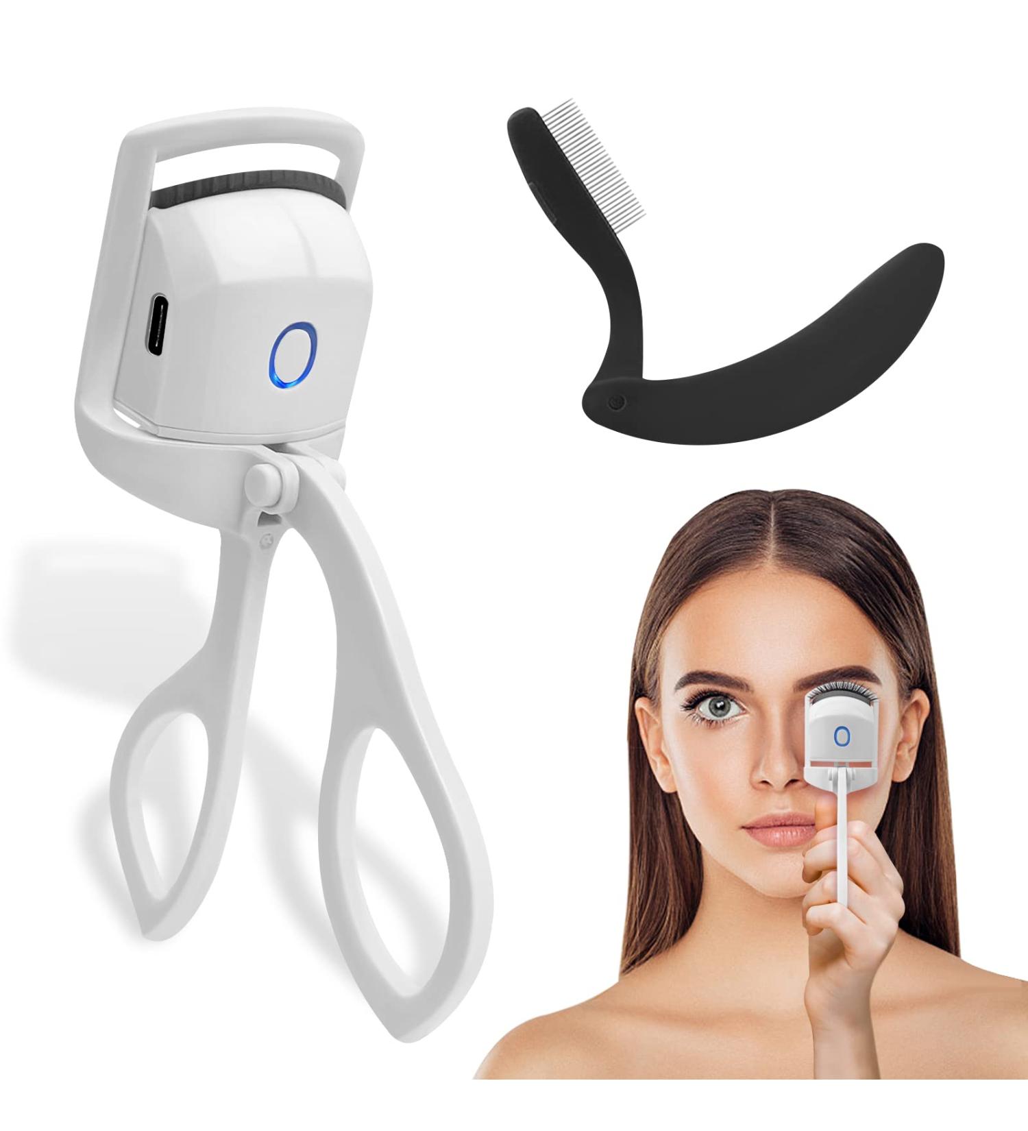 Buy USB Rechargeable Heated Eyelash Curler Quick Natural Curling Lash Tool for Women | Portable Eye Makeup Accessory - Buy Online on GoSupps.com