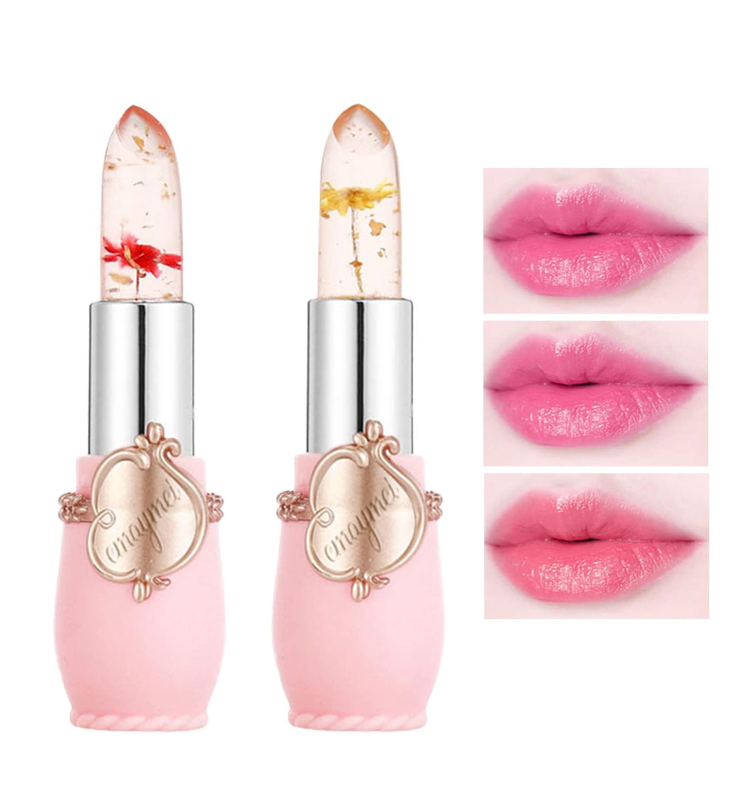 Color Changing Lipstick Flower Lip Gloss Set - Long Lasting Moisturizing Formula - 2PCS Nutritious Makeup Kit - B Set - Buy Online on GoSupps.com