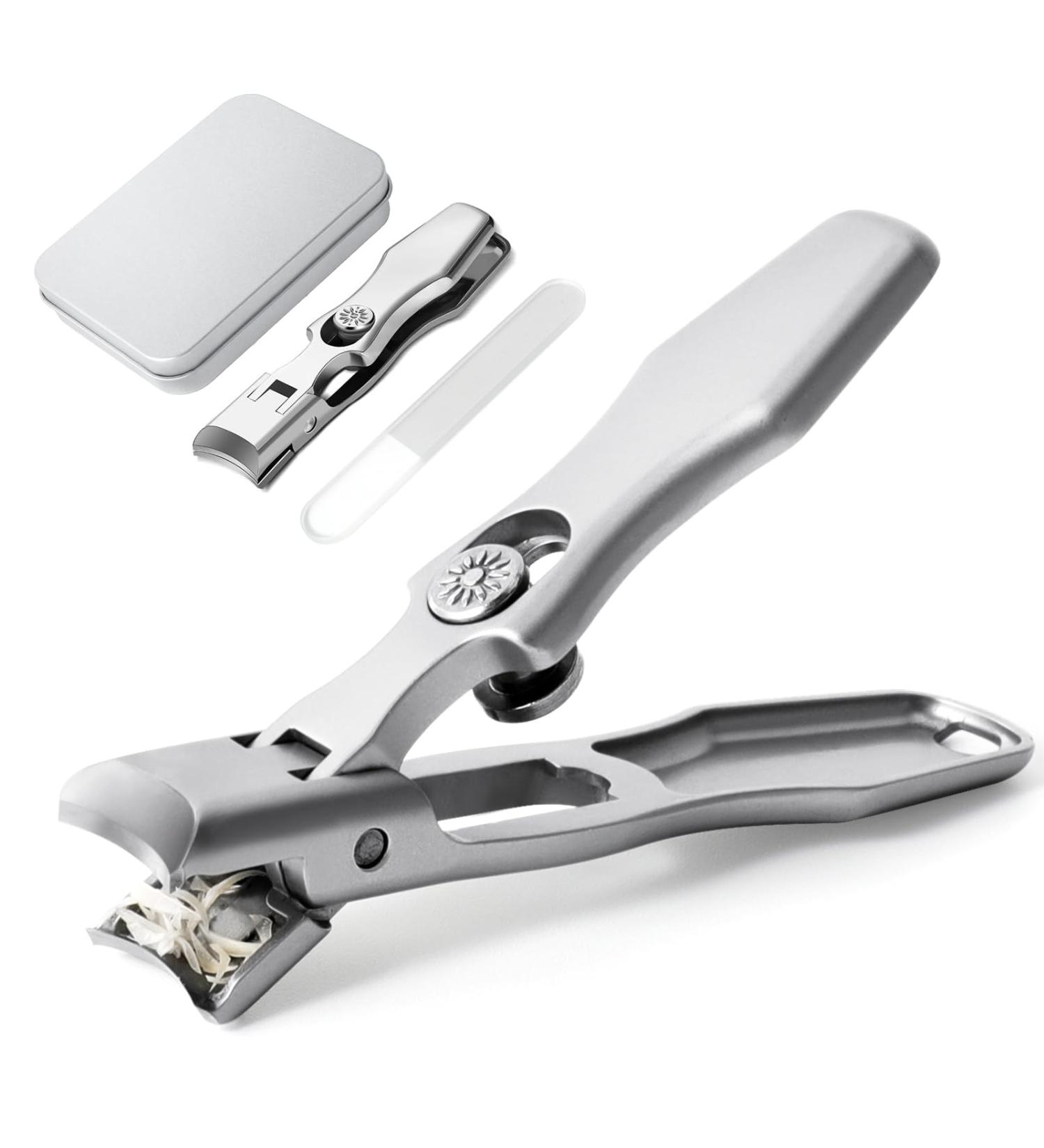 Lux German Nail Clippers for Men - UltraSharp Fingernail & Toenail Clippers with Catcher Ideal for Thick Nails Seniors & Travel - Silver - Buy Online on GoSupps.com
