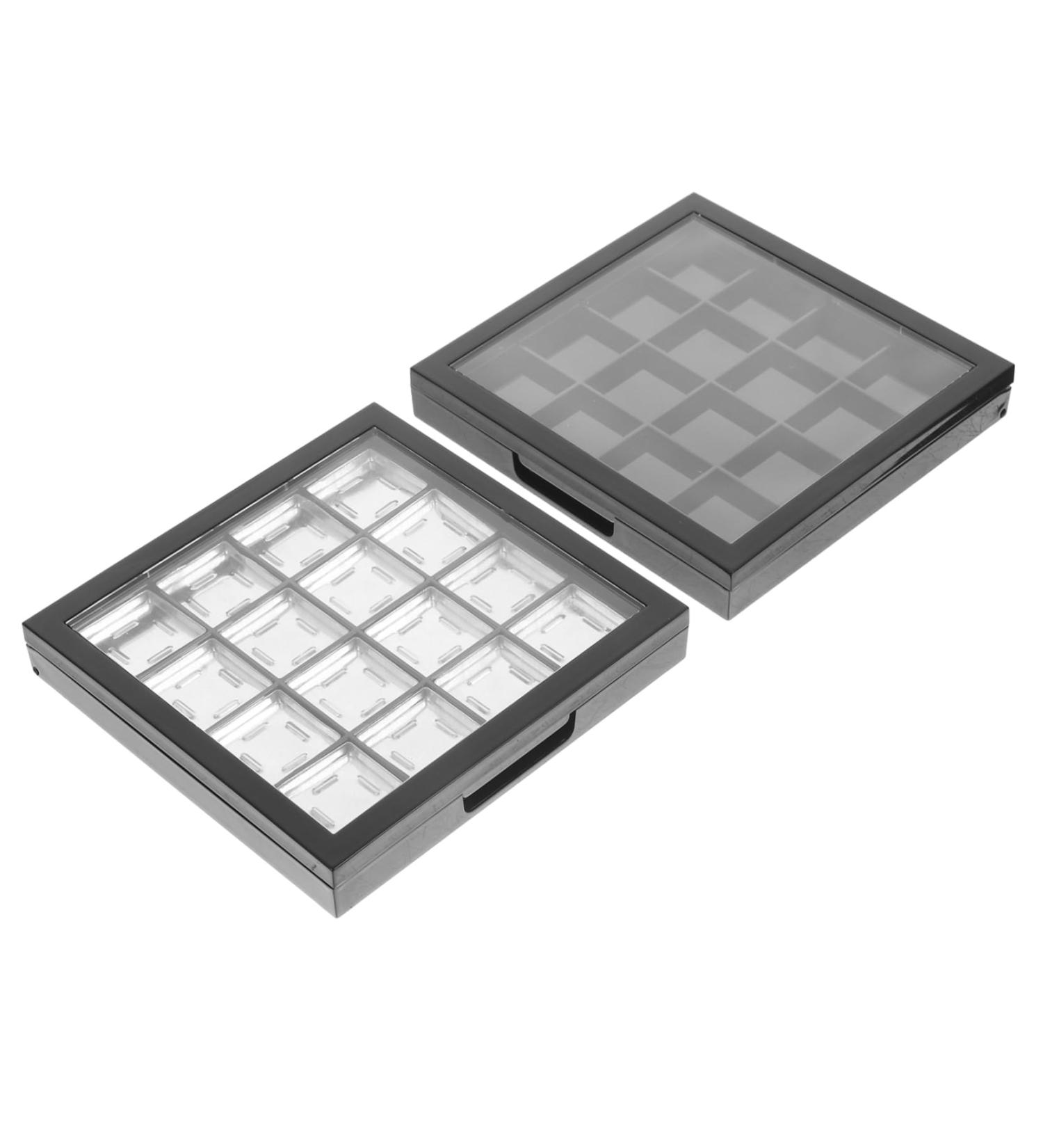  MAGICLULU MAGICLULU Set of 2 eyeshadow boxes eyeshadow palette makeup tray black makeup tray for blush highlighters lipstick makeup kit - Buy Online on GoSupps.com