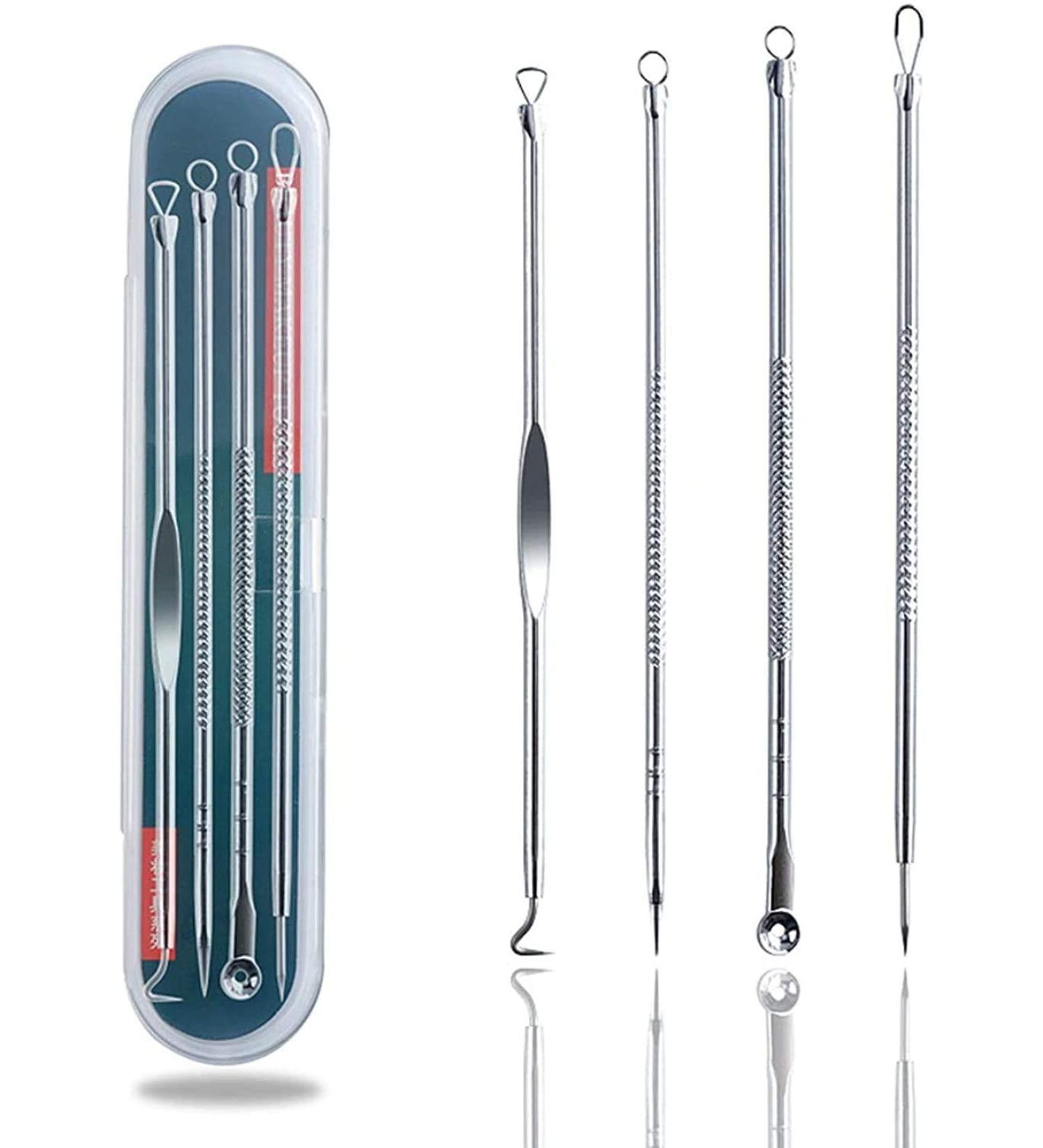 4PCS Blackhead Remover Tool Set for Acne, Comedone, Pimples, Spot, and Zit Extraction - Buy Online on GoSupps.com