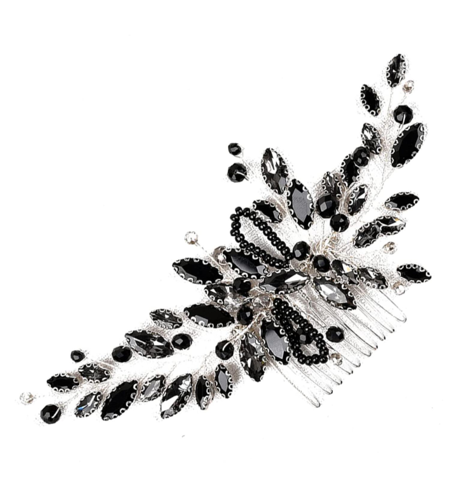 Angoily Hair Comb Wedding Hair Accessories for Brides Rhinestone Black Hair Accessories Wedding Headdress Crystal Hair Accessories Bridal Headpieces Bridal Tiara Alloy Glass Decorate - Buy Online on GoSupps.com