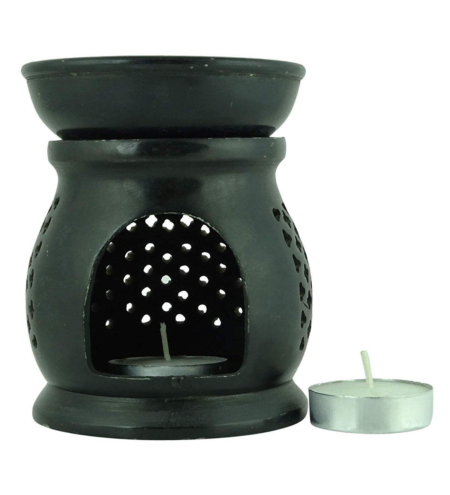 Whitewhale marble soapstone oil diffuser tealight oil burner essential oil lamp