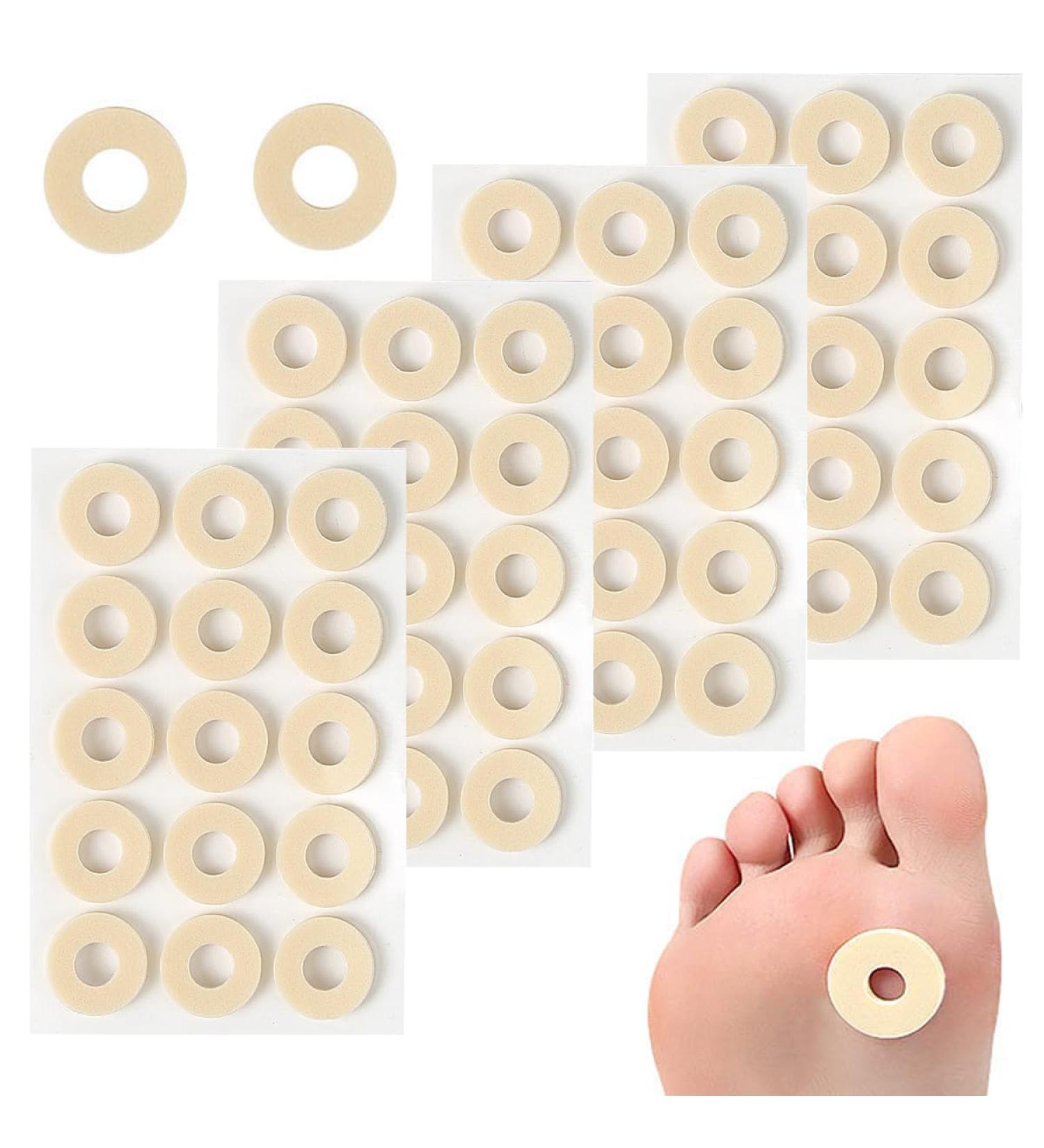 60-Piece Corn Cushions: Self-Adhesive Latex Foam Callus Pads for Foot & Toe Pain Relief - Buy Online on GoSupps.com