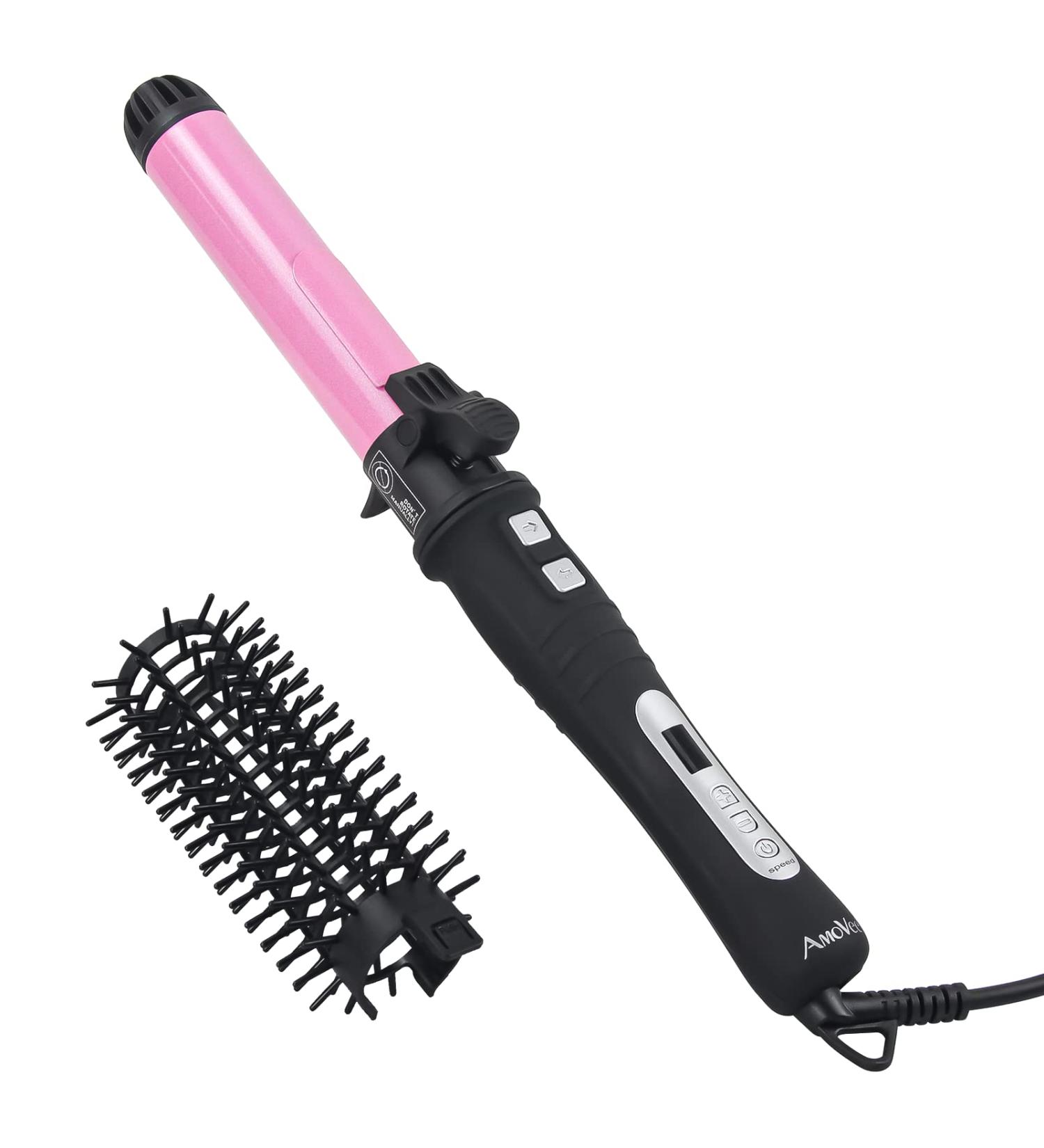 AmoVee 1.25 Inch Rotating Curling Iron - Auto Ceramic Adjustable Temps Dual Voltage | Perfect Valentine's Day Gift for Her - Buy Online on GoSupps.com