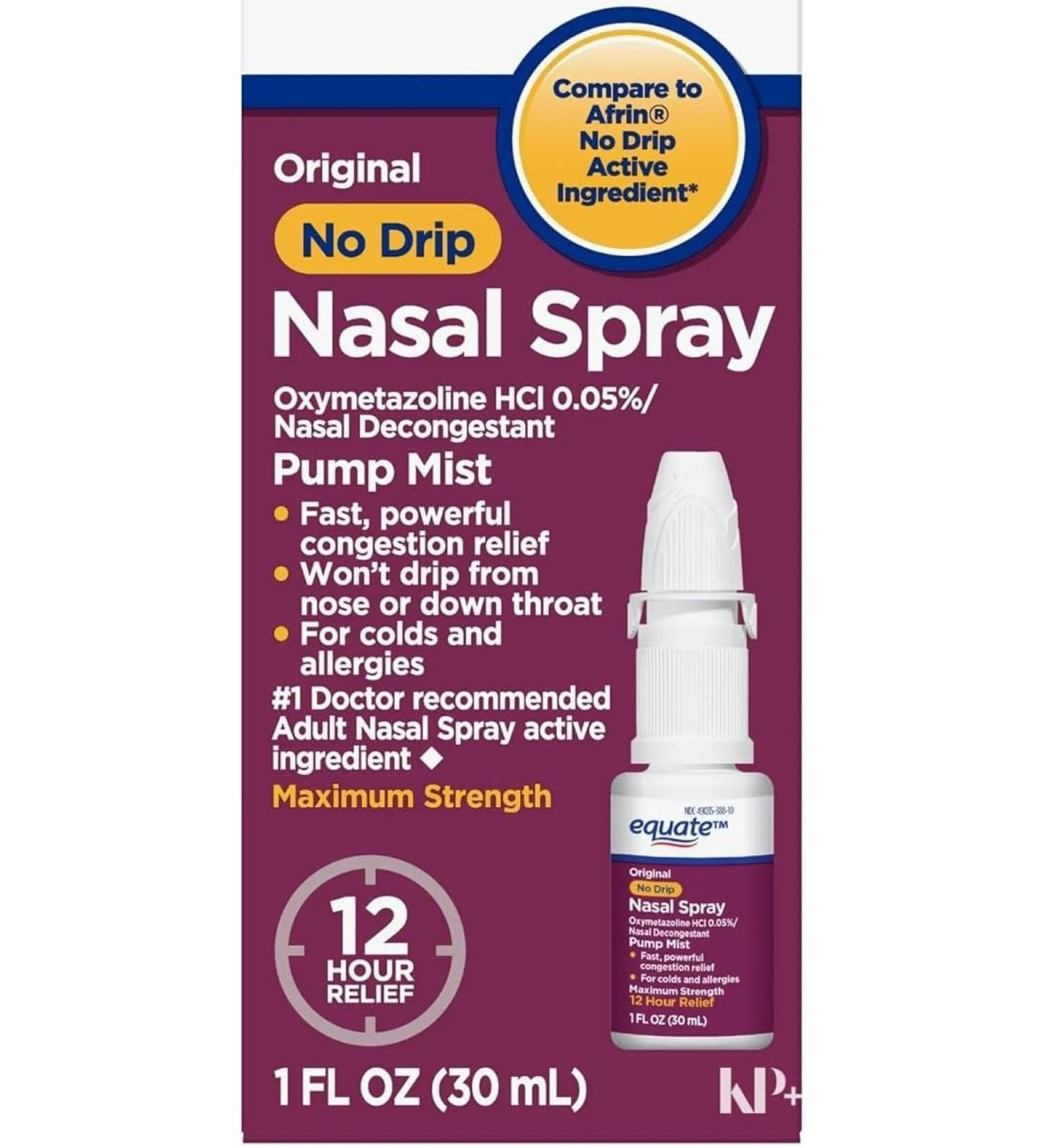 No Drip Nasal Spray Nasal Spray Pump Mist 12 Hour 1 fl oz - Buy Online on GoSupps.com