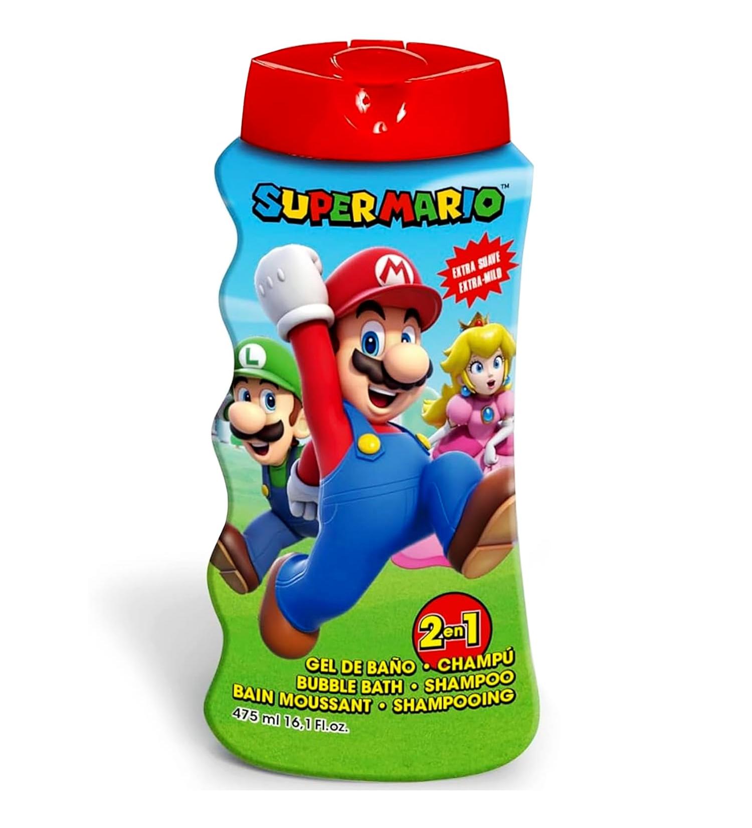 Super Mario Children Hair and Body Wash 2 in 1 Bubble Bath and Shampoo Suitable for All Hair Types and Dry Sensitive Skin and Scalp 475 ml - Buy Online on GoSupps.com