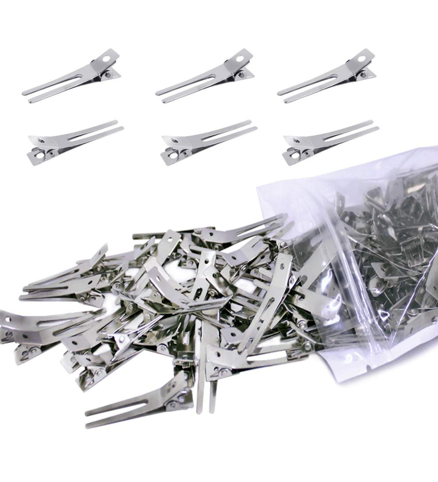 Buy Yucool 100-Piece Double Tine Pin Curl Clips | Silver Metal Alligator Hairpins for Extensions | International Shipping Available - Buy Online on GoSupps.com