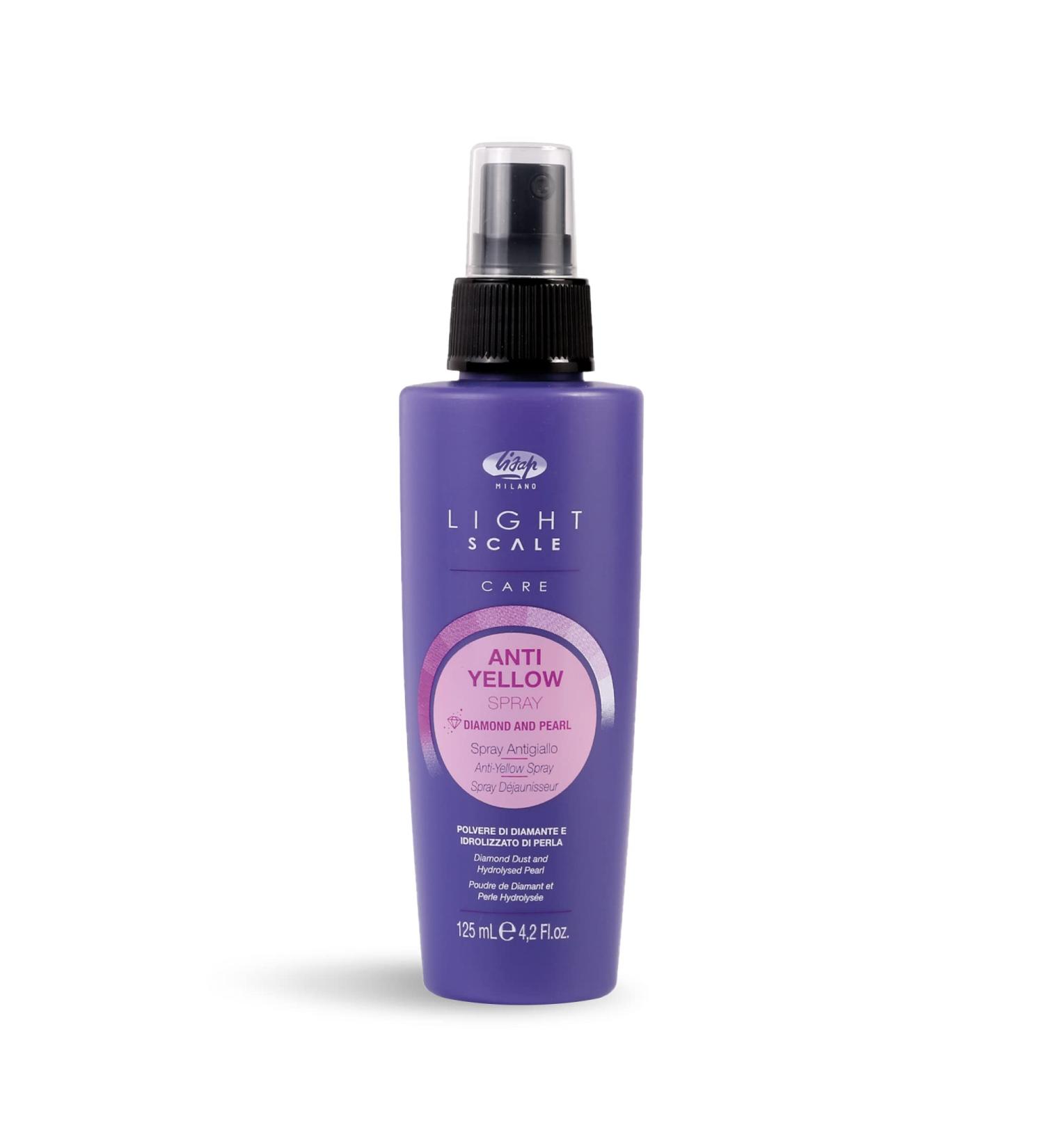 Light Scale Care Anti-Yellow Spray - Purple Toner for Brassy Tones Nourishing & Hydrating 4.23 fl oz - Lisap Milano | Best for Highlights & Balanced Blondes - Buy Online on GoSupps.com