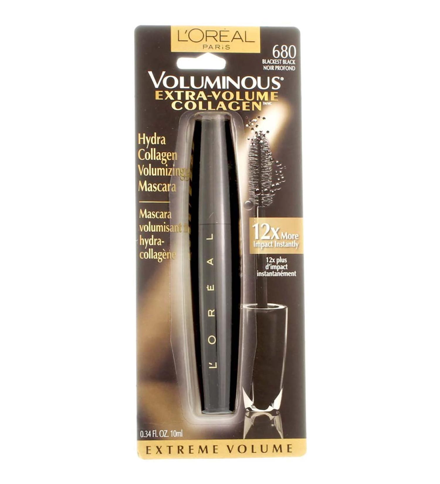 L'Oreal Voluminous Extra-Volume Collagen Mascara - Blackest Black 0.34 fl oz | Enhance Your Lashes - Buy Online on GoSupps.com