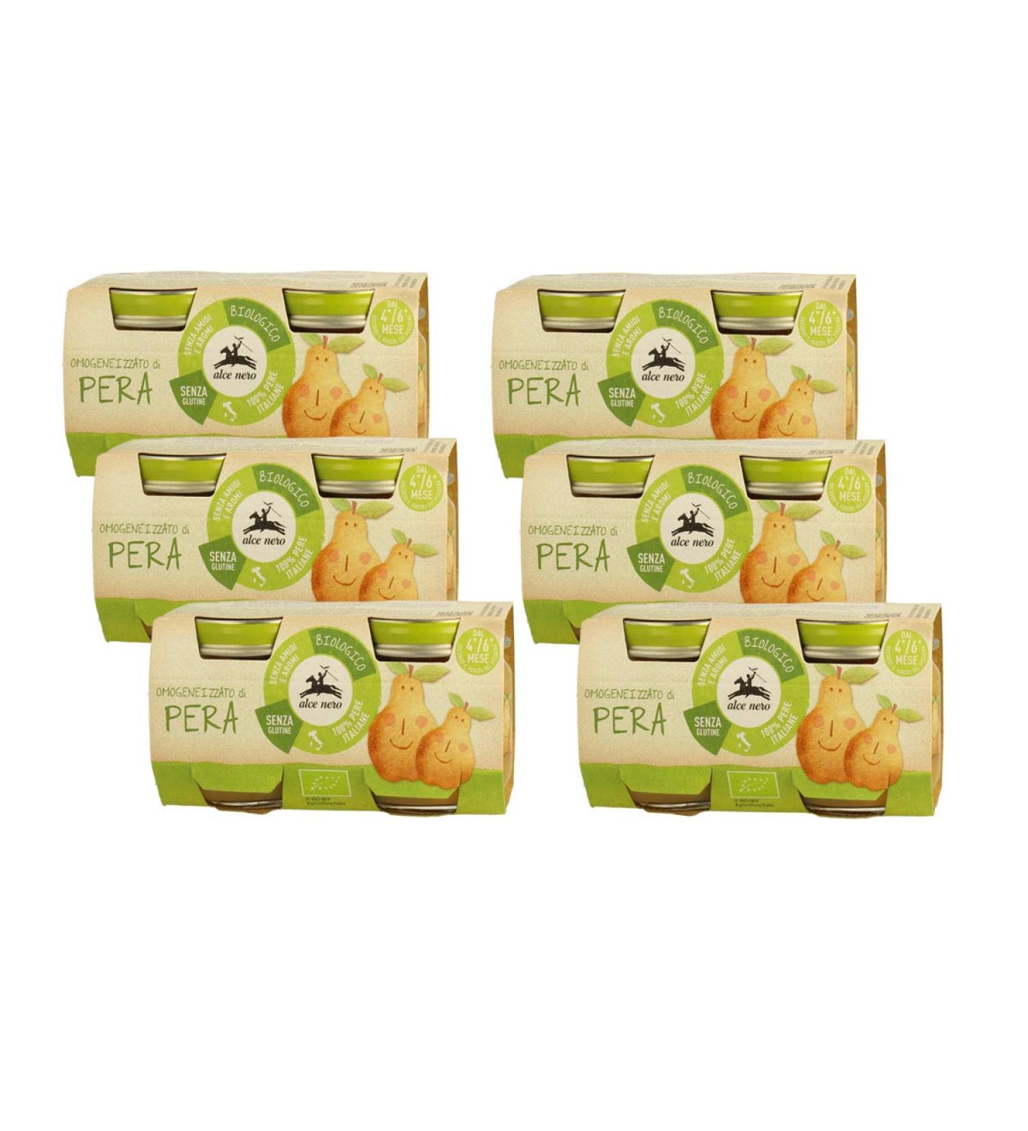 Alce Nero - Organic Pear with Homogenized Flavoring - 12 x 80g