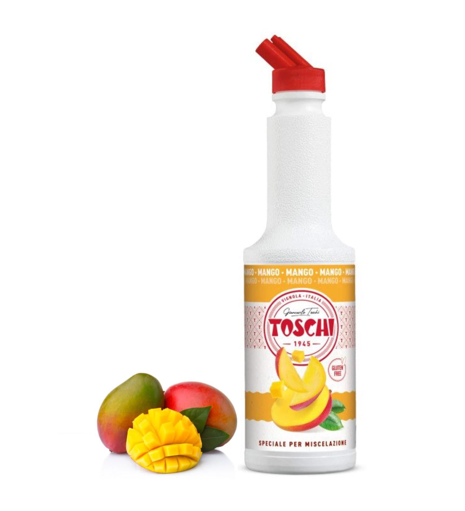Toschi | Mango Pr par e pour Boissons Base Pur e Mango | Sirop Sans alcool pour M lange Id al Cocktails et Long Drink - 1 x 1 Litre - Buy Online on GoSupps.com