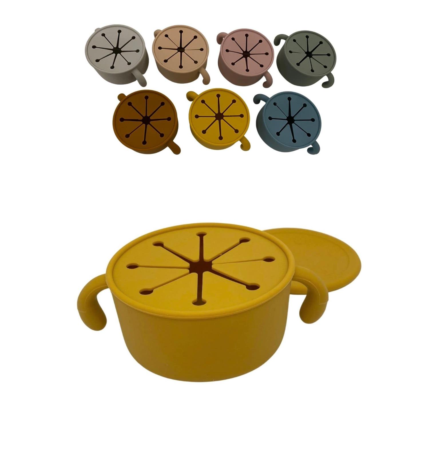 Blumie Snack Pot: BPA-Free Silicone Baby Finger Food Cup for Toddlers - Honey Yellow - Buy Online on GoSupps.com