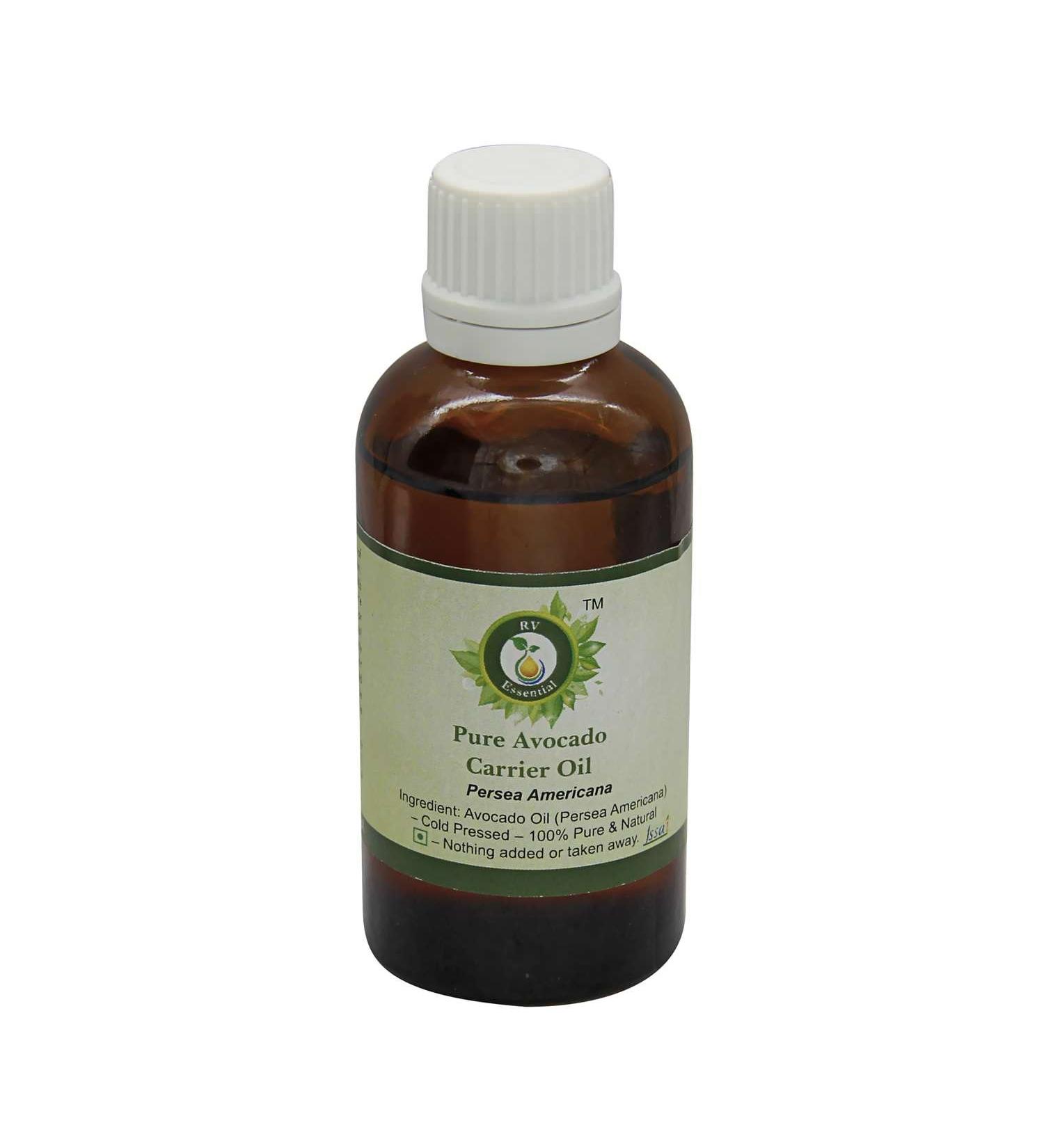 R V Essential Pure Avocado Carrier Oil 30ml (1.01oz)- Persea Americana (100% Pure and Natural Cold Pressed) - Buy Online on GoSupps.com