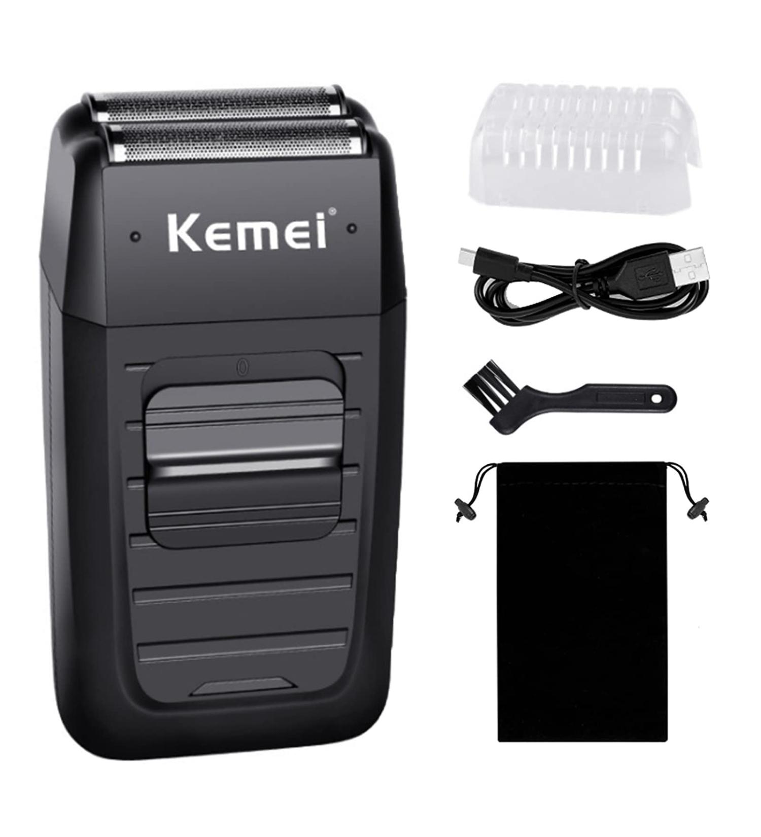 KEMEI Men's Cordless Electric Razor - Rechargeable Precision Beard & Sideburn Trimmer with Twin Blade Grooming Features - Buy Online on GoSupps.com
