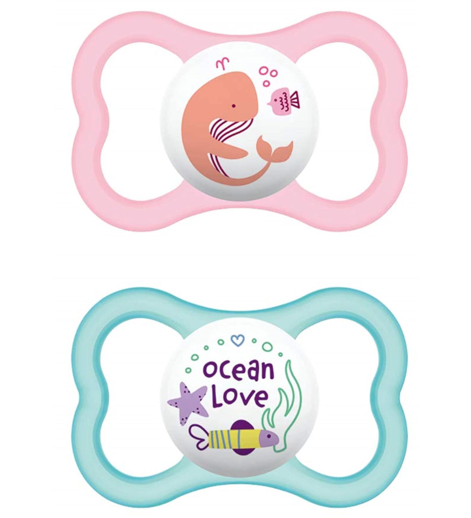 MAM AIR Silicone Pacifiers for Girls (16+ Months) - Twin Pack | Shop Internationally! - Buy Online on GoSupps.com