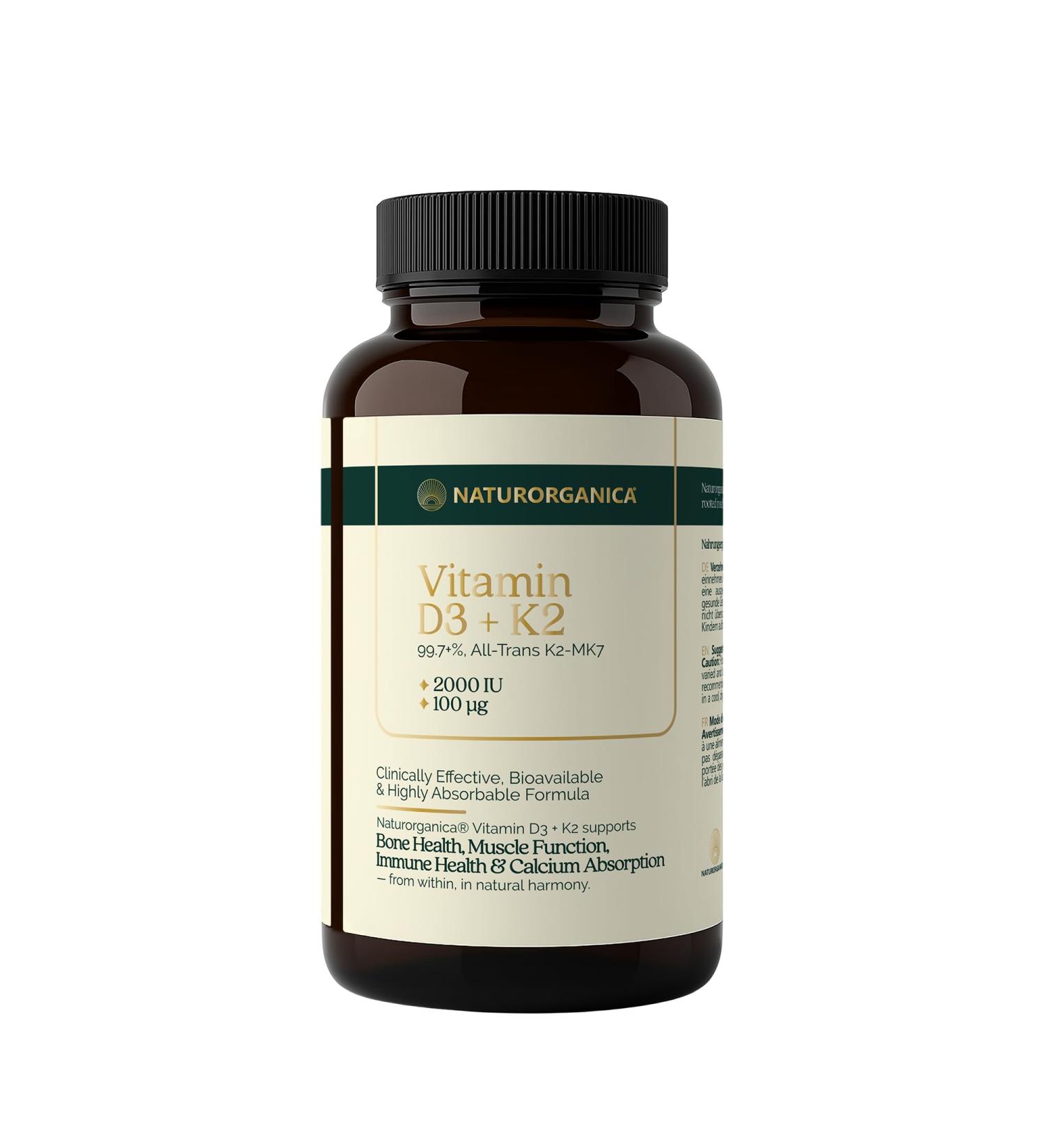 Vitamine D3 + K2 MK-7 all-trans 99 7% 2000 UI + 100 g Soutient l immunit les os les muscles et les dents Sans additifs Test en laboratoire Fabriqu en UE - Buy Online on GoSupps.com