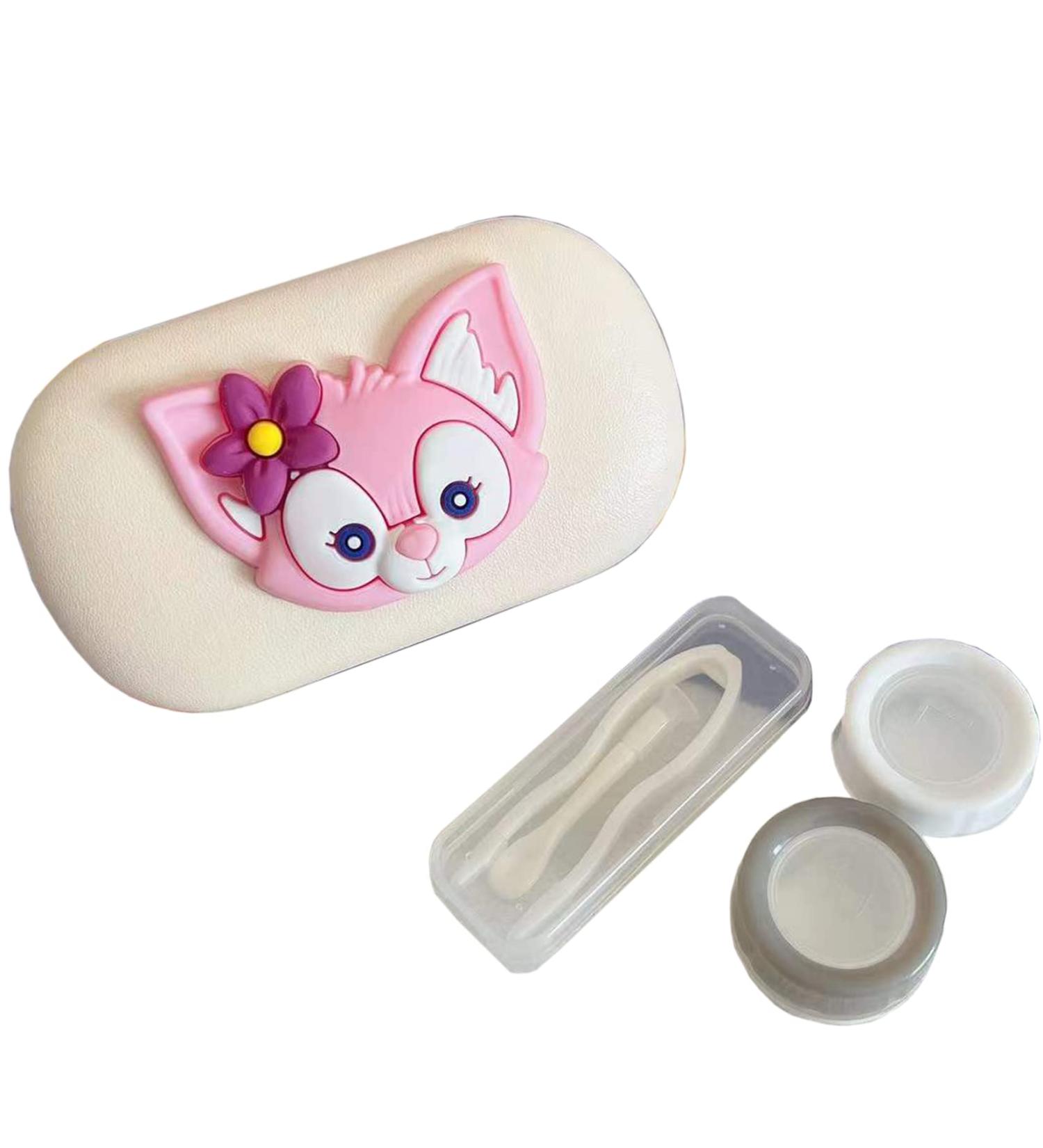 FLYRANGOOV Cute Cartoon Princess Contact Lens Etui - Portable 4-Part Storage Box for Travel - Stylish Avocado-Snow Design - Buy Online on GoSupps.com