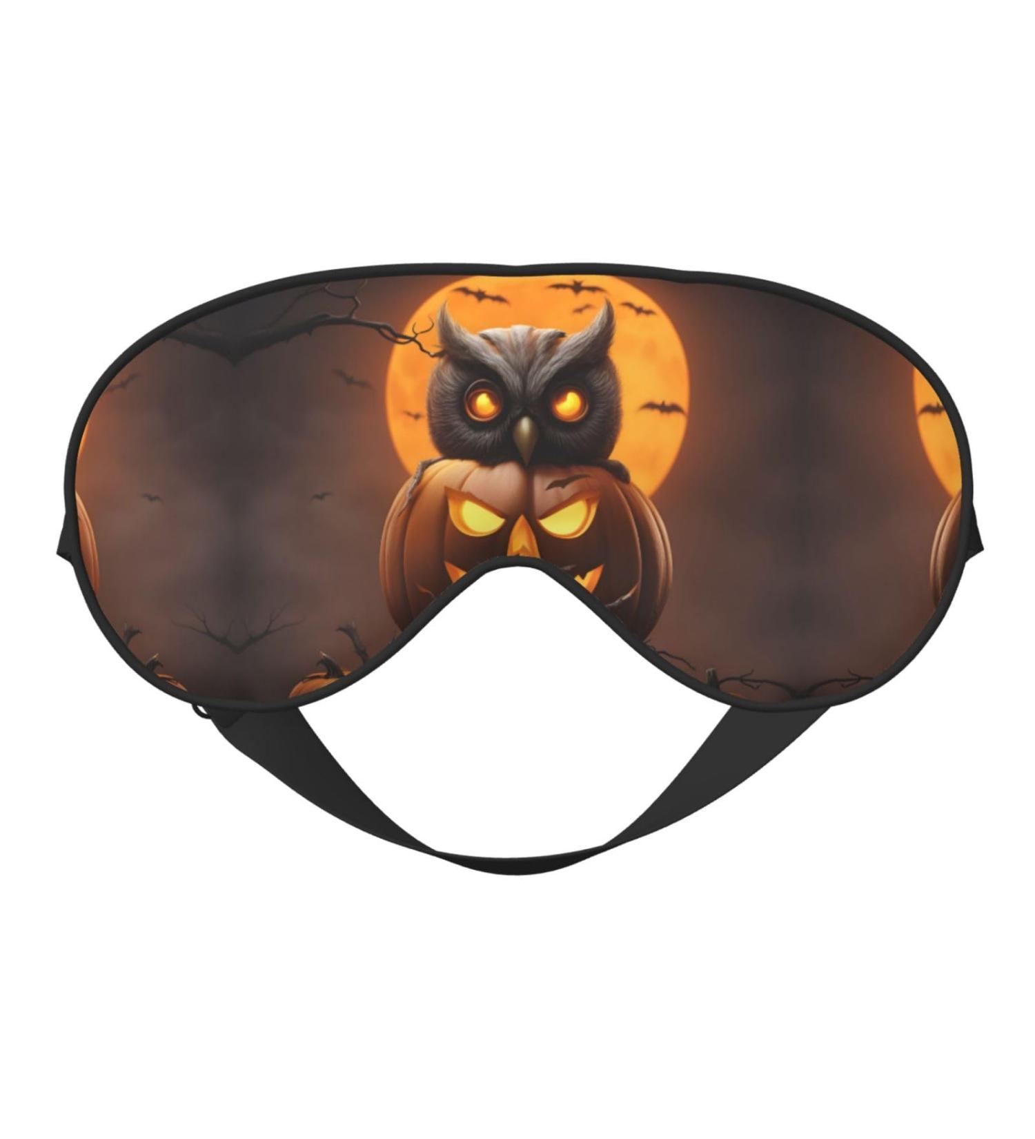 Ultra-Soft Owl Pumpkin Eye Mask for Happy Halloween | Light-Blocking Sleep Mask for Optimal Comfort - Buy Online on GoSupps.com