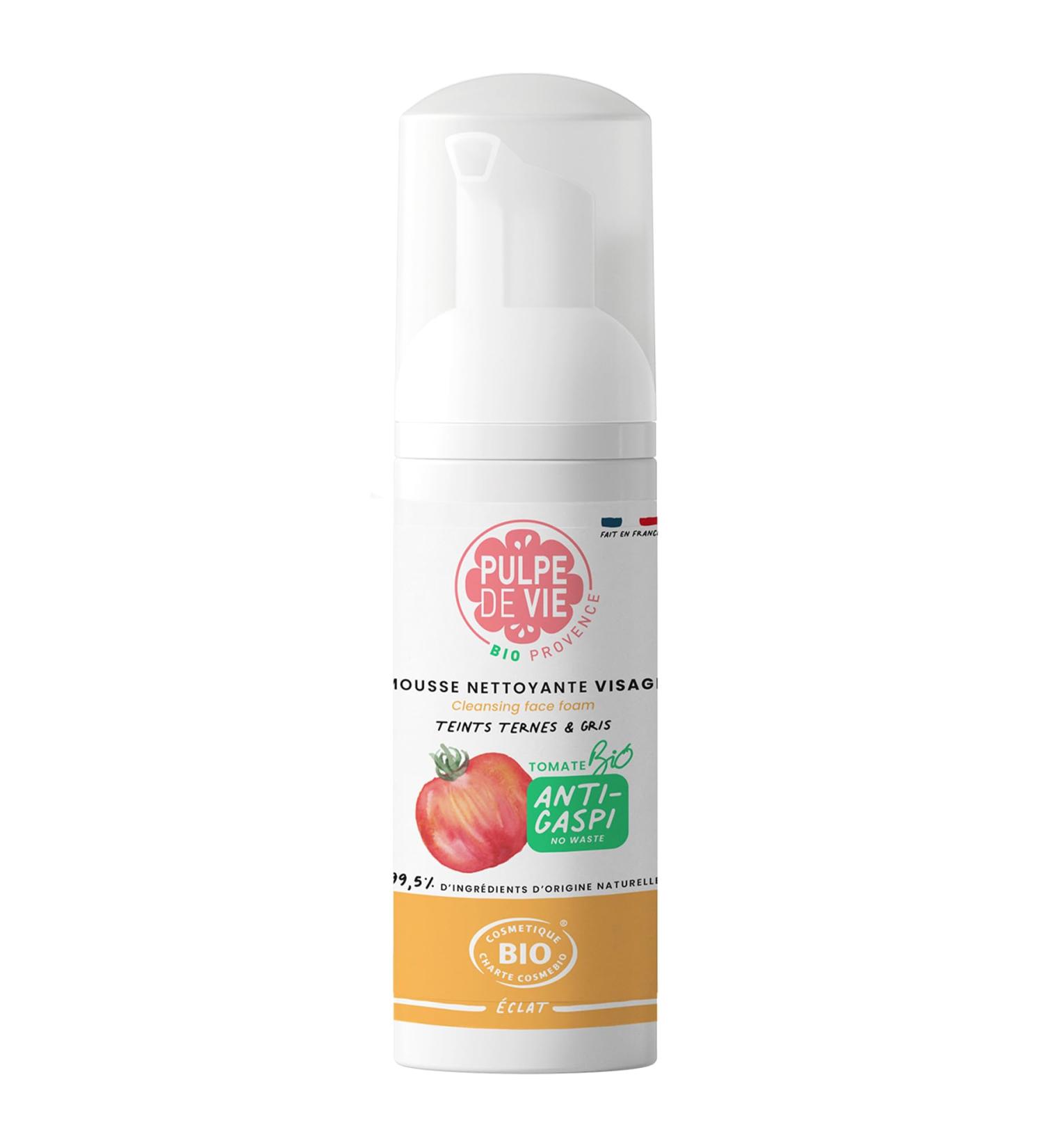 Pulpe de Vie - Organic Frimousse Cleansing Foam 125 ml - Anti-waste! Tomato - Cleansed & Revitalized Skin - Clear and Purified Skin - Buy Online on GoSupps.com