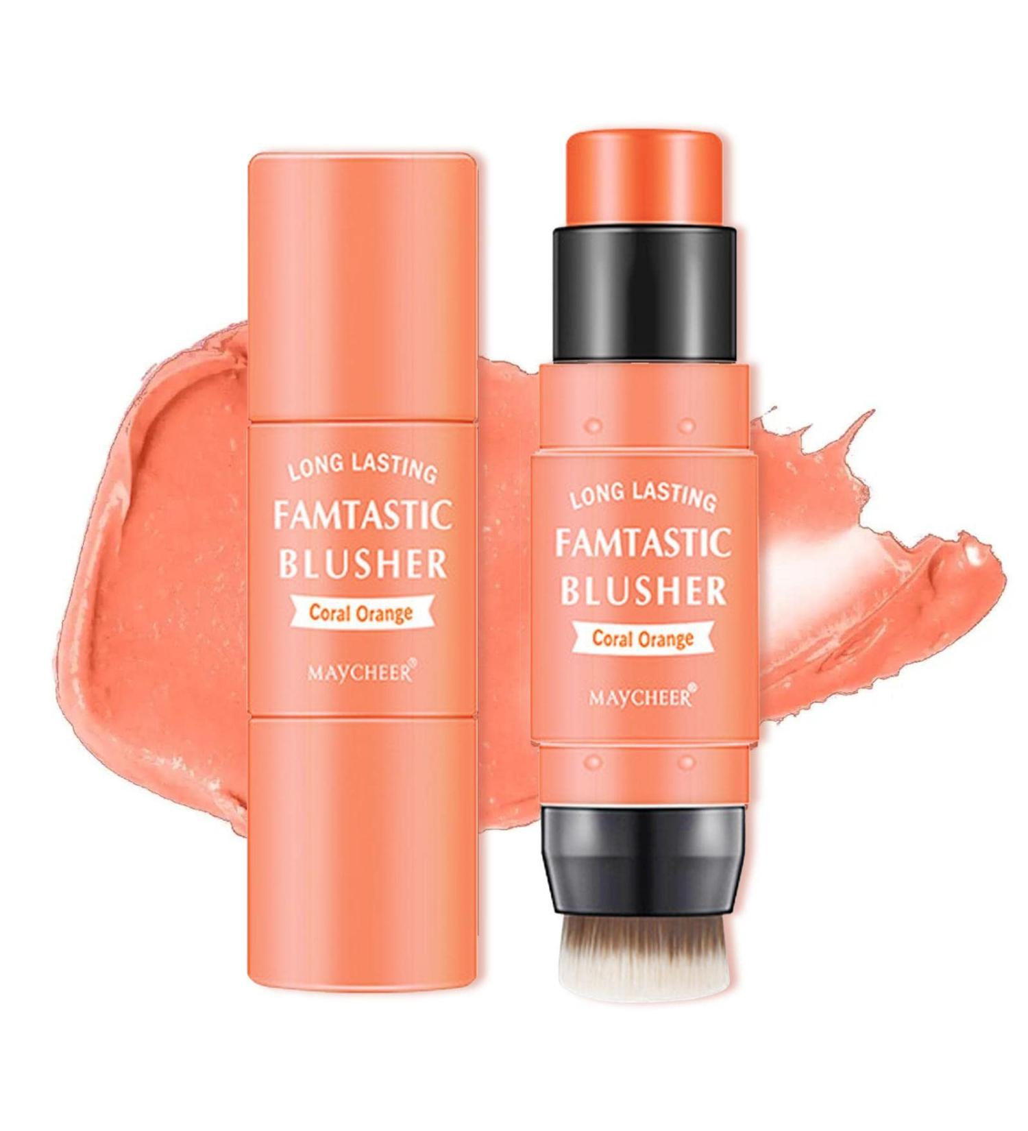 Milk Blush Stick Double Head Blush Sticks - Cream Blush Makeup for All Skin Tones 2 in 1 Double-Head Blush and Lipstick Makeup for Women and 3# - Buy Online on GoSupps.com