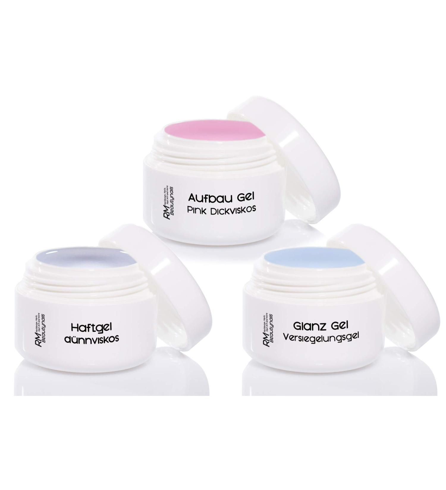 3x5ml UV Gel Set - Pink Thick Adhesive Building Gel for Nail Design | Premium Quality Sealing Gel - Buy Online on GoSupps.com