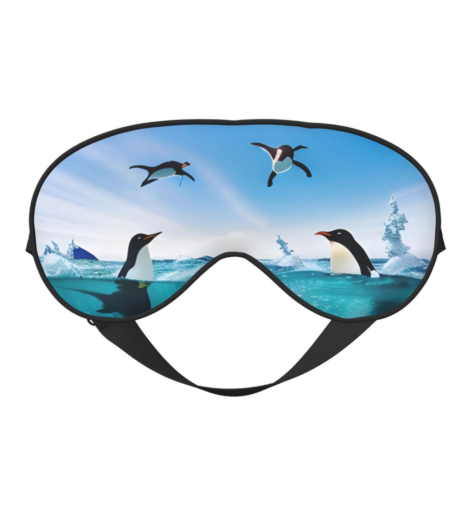 Happy Penguin Light Blocking Eye Mask - Soft Adjustable Sleep Mask for Travel & Yoga | Black - Buy Online on GoSupps.com