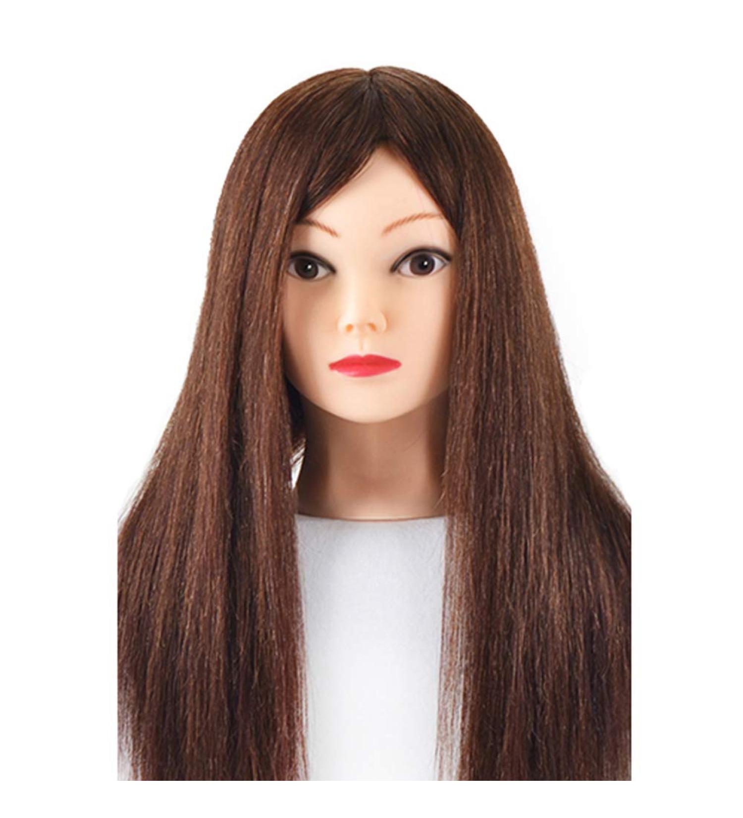 99% Human Hair Training Head for Hairdressers - Realistic Styling Practice Brown - Buy Online on GoSupps.com