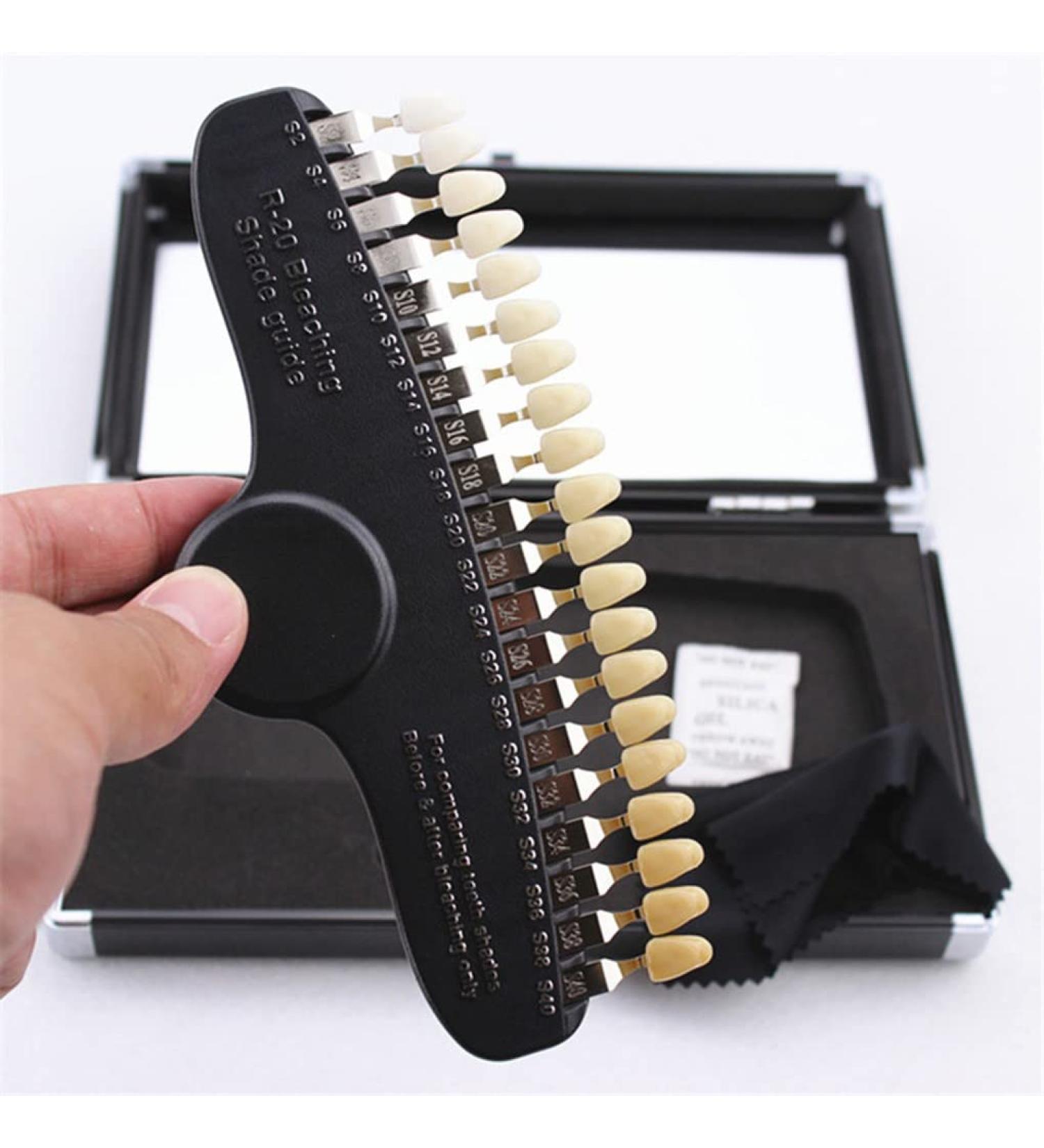 20/27 Color Teeth Whitening Shade Guide & Mirror - Wholesale Dental Chart Board for Accurate Color Comparison - Buy Online on GoSupps.com