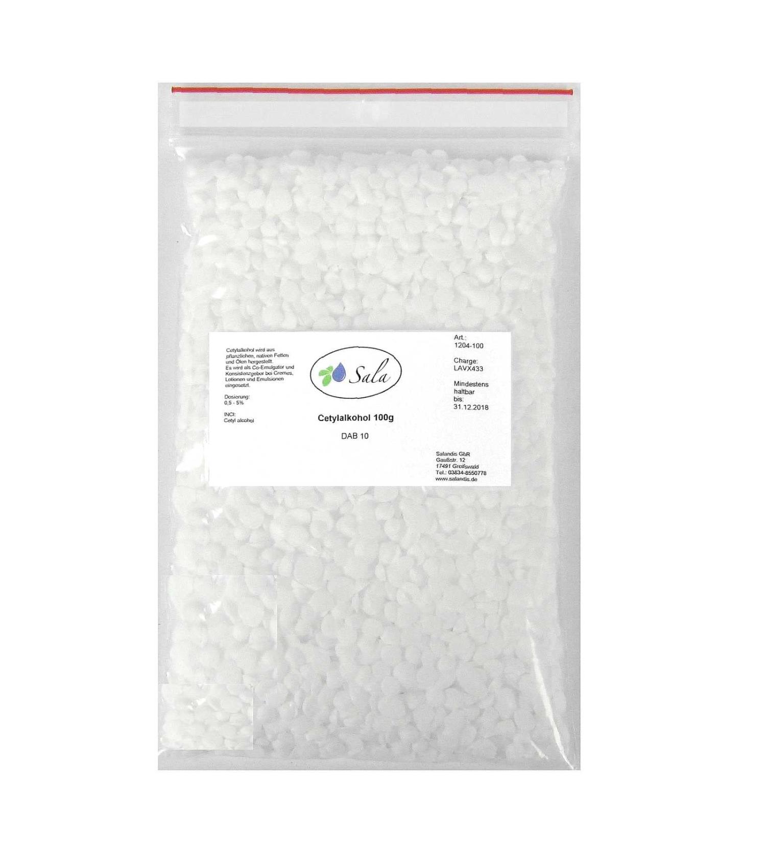 Sala Cetyl Alcohol Fatty Alcohol DAB 100 g Bag