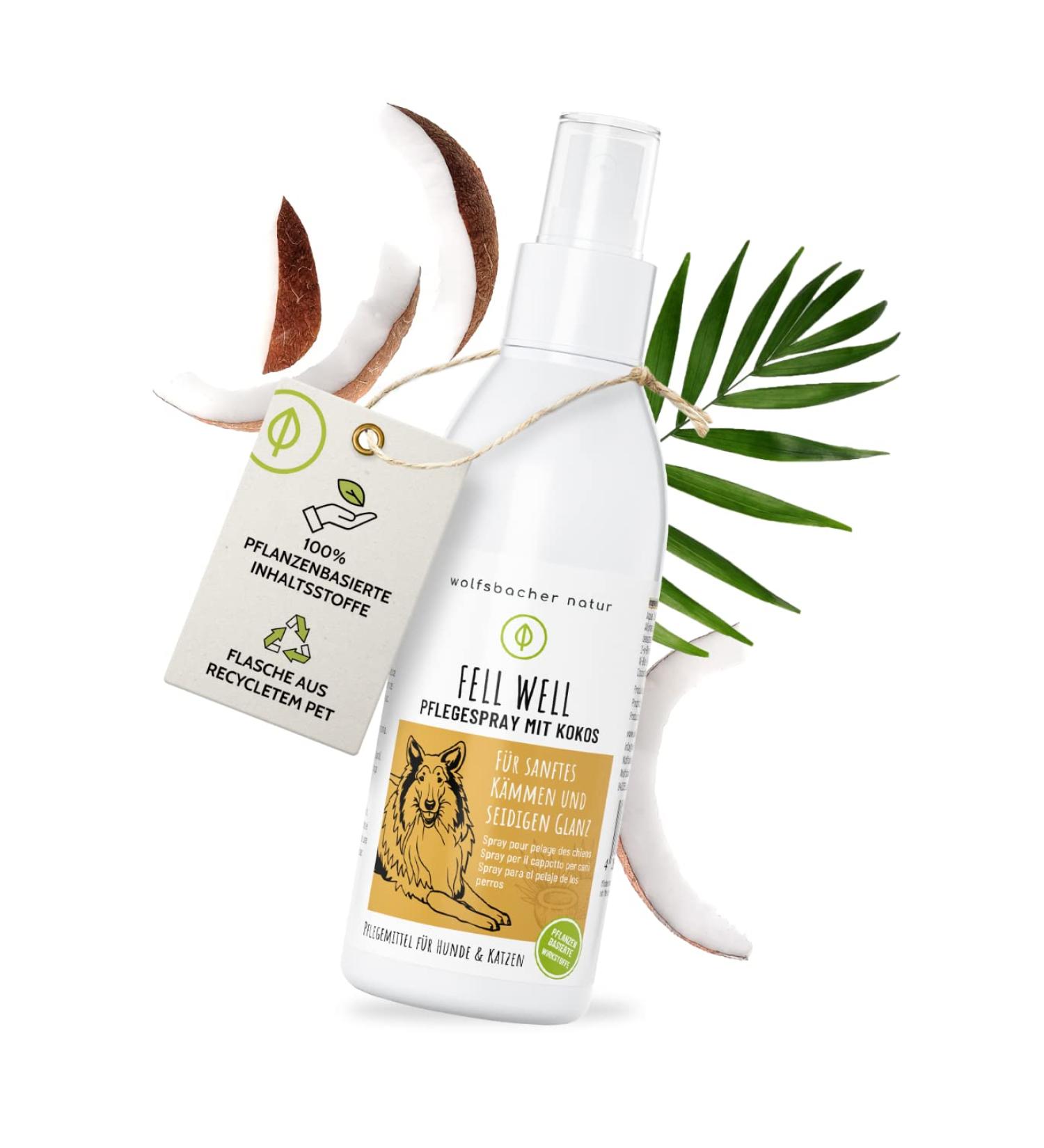 Natural Disposation Spray for Dogs & Cats (200ml) - Effortlessly Detangle Fur & Reduce Mats with Coconut Fragrance - Ideal for Long & Short Haired Pets - Buy Online on GoSupps.com