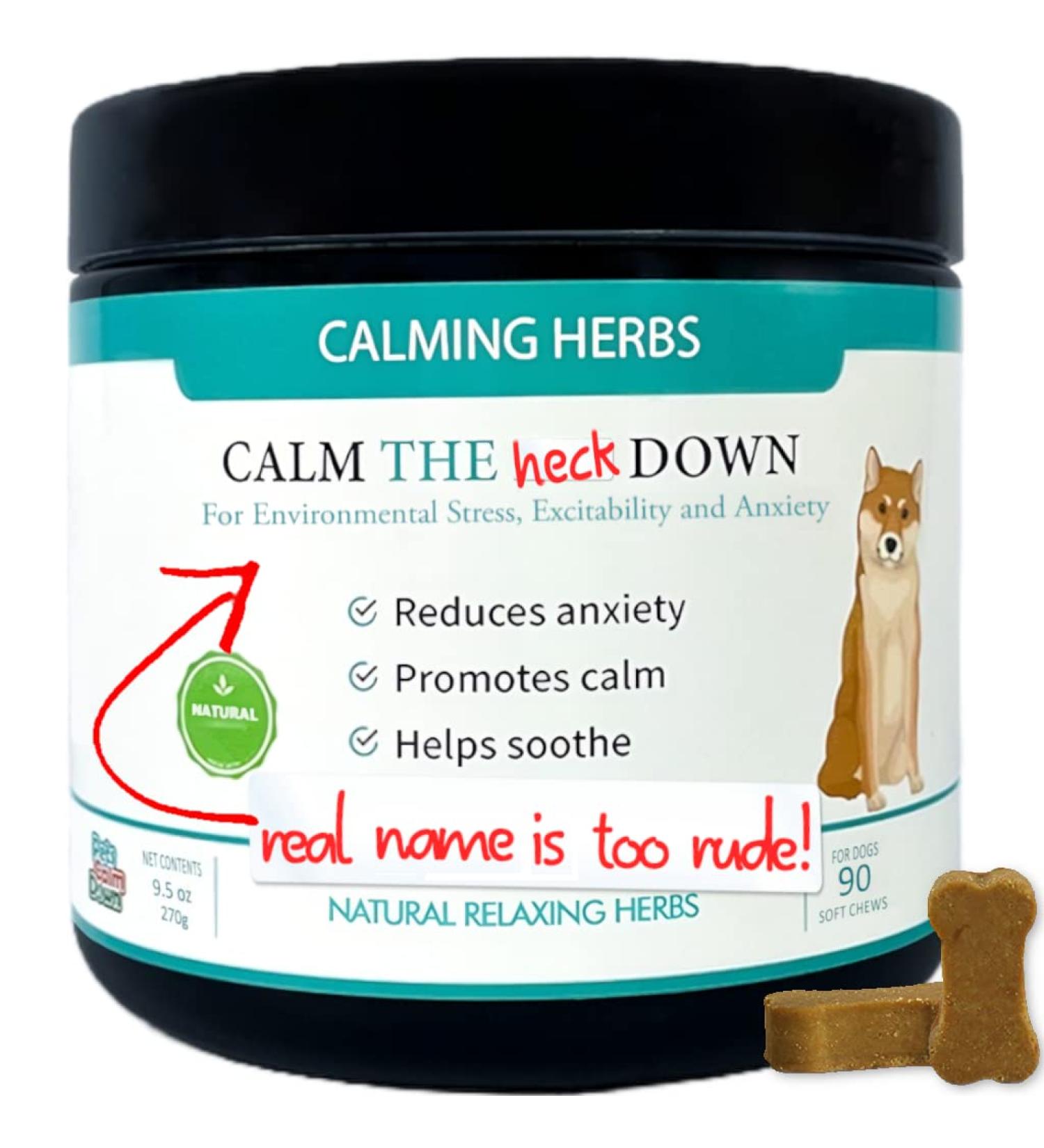 Calming Dog Treats for Stress & Anxiety Relief - 90 Tablets Chicken Flavor - Buy Online on GoSupps.com
