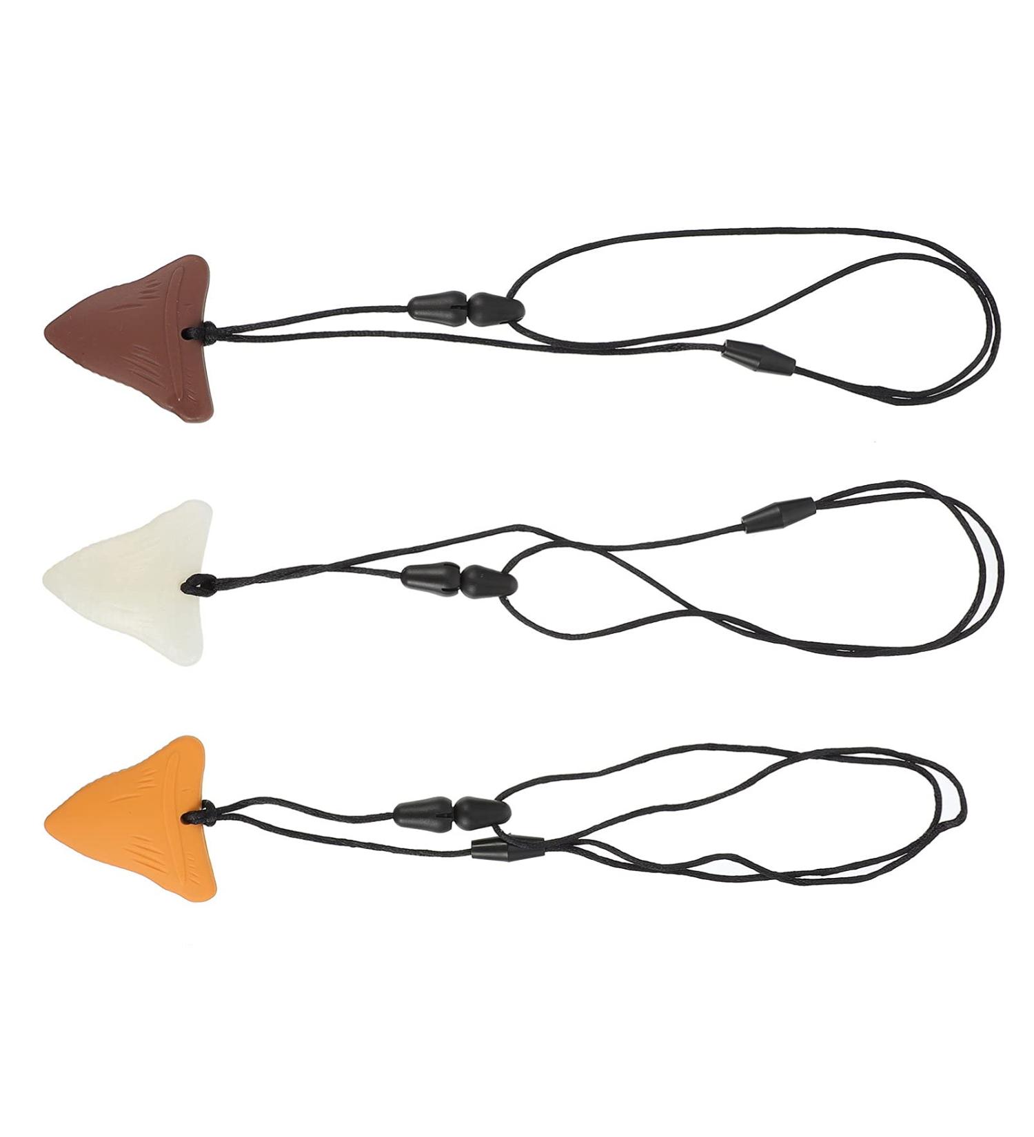 NUOBESTY 3pcs Shark Tooth Silicone Chew Necklace Set - Teething Chewy Toy for Boys and Girls - Buy Online on GoSupps.com