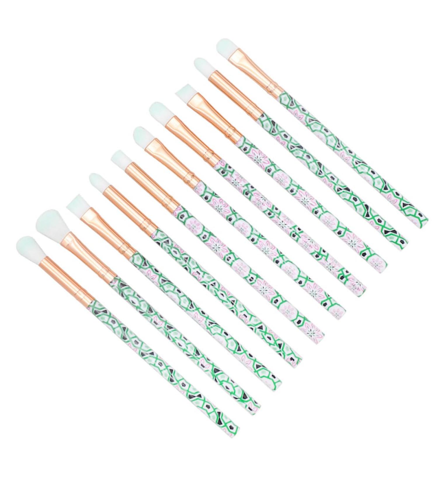 Housoutil 10pcs Green Supplies Hair Handle Beauty Eye Plastic Care Eyeshadow Cosmetic Makeup - Buy Online on GoSupps.com