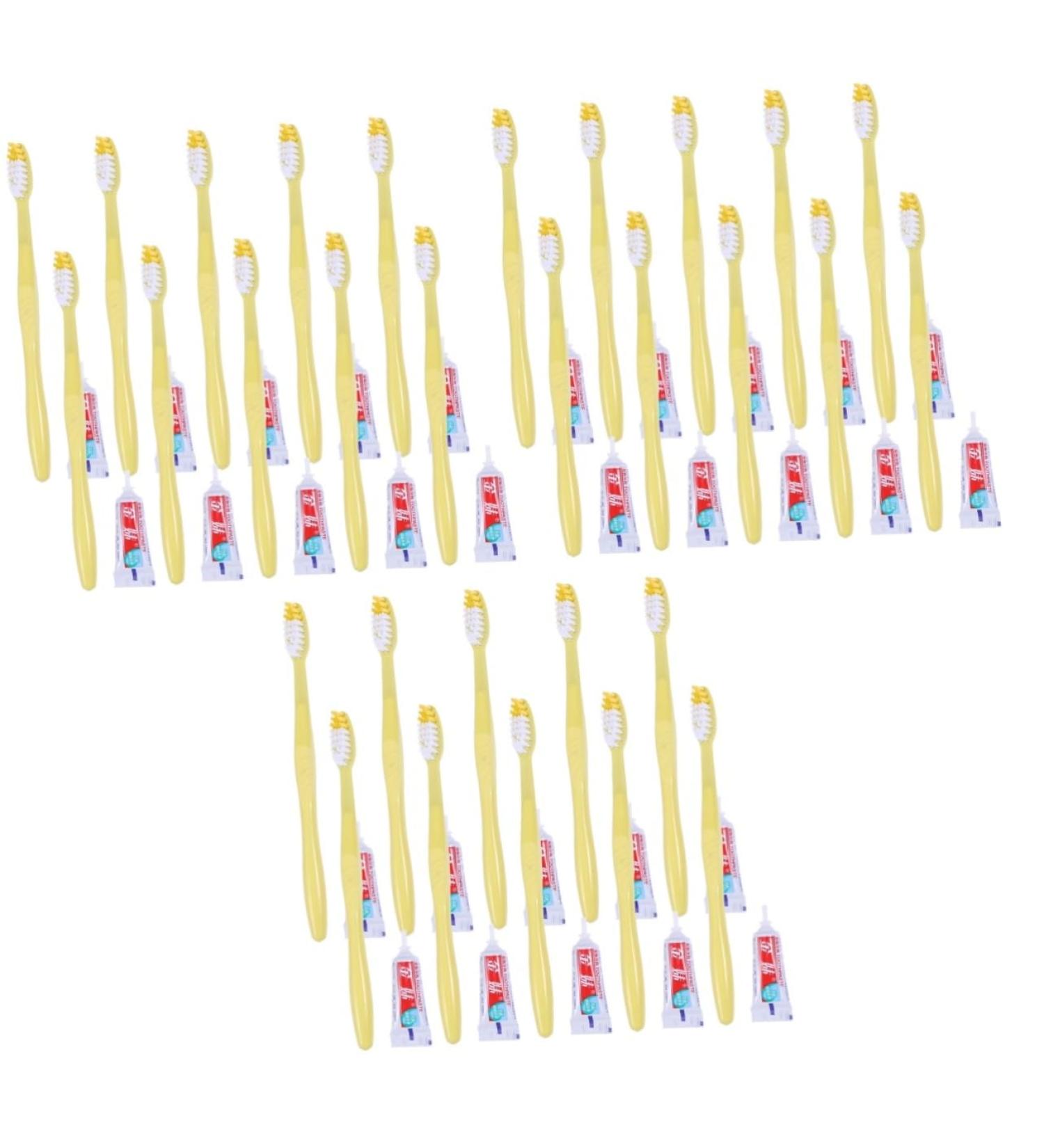 JECOMPRIS Travel Toothbrush Set - 30 Disposable Toothbrushes with Travel Tissue | Hotel Supplies & Portable Oral Care - Buy Online on GoSupps.com